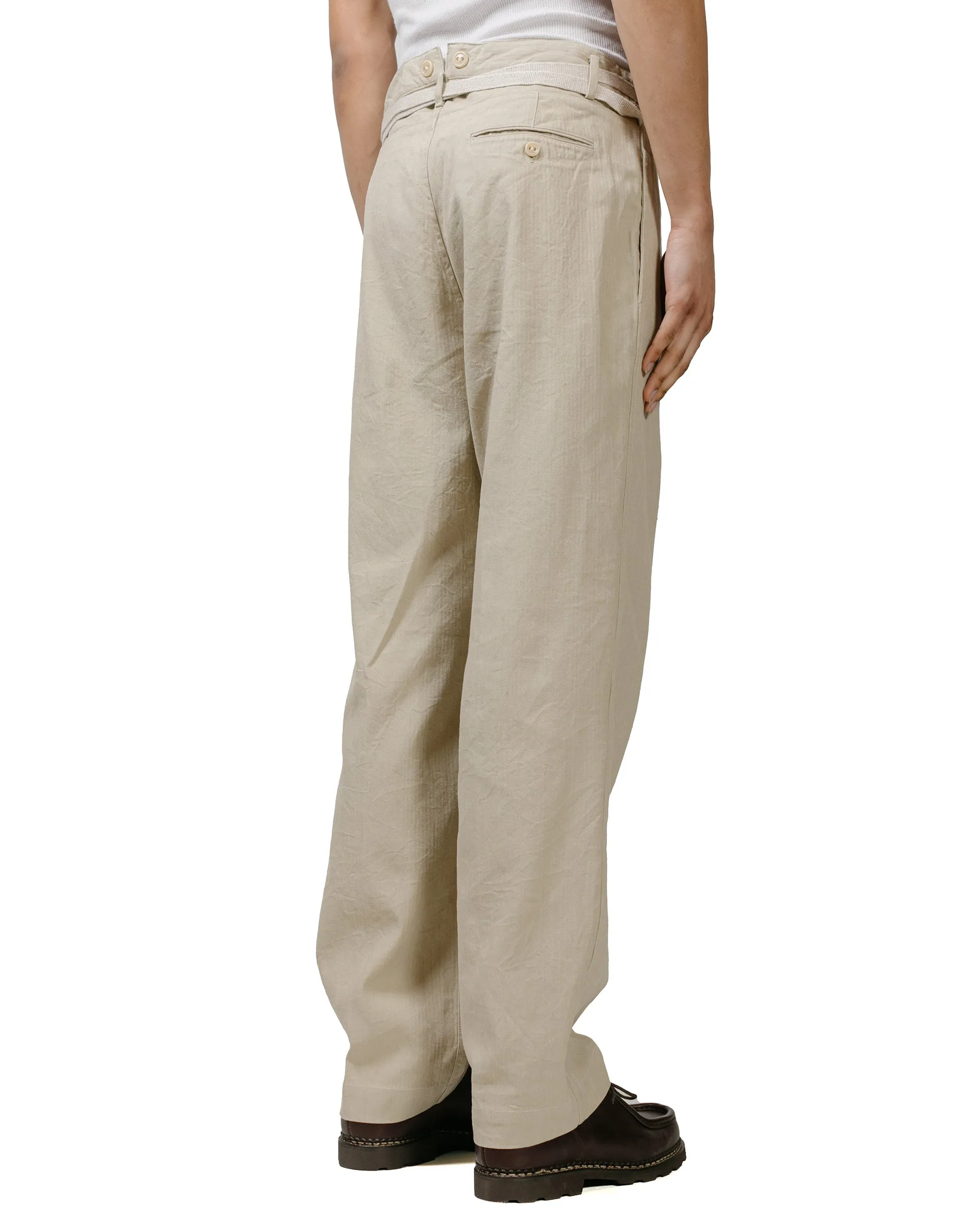 Cohérence Alain Linen Cotton Chevron Trouser Ivory sold by Lost & Found product image thumbnail 3