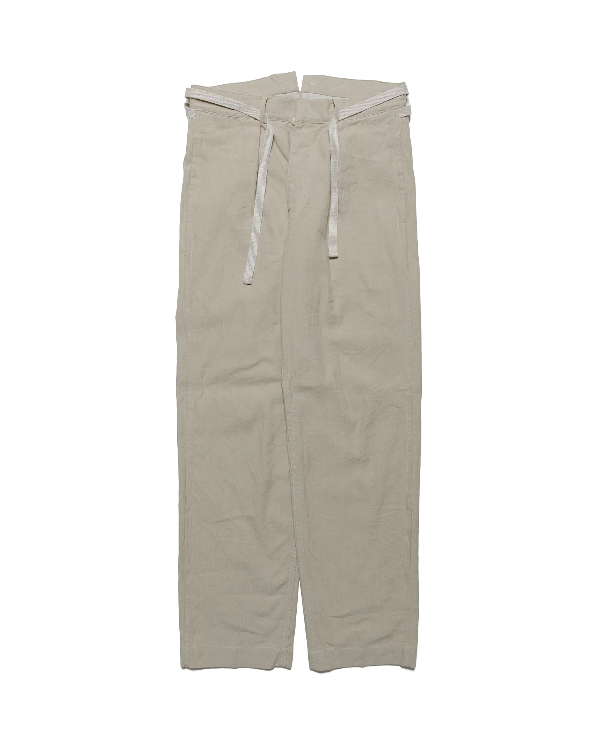 Cohérence Alain Linen Cotton Chevron Trouser Ivory sold by Lost & Found