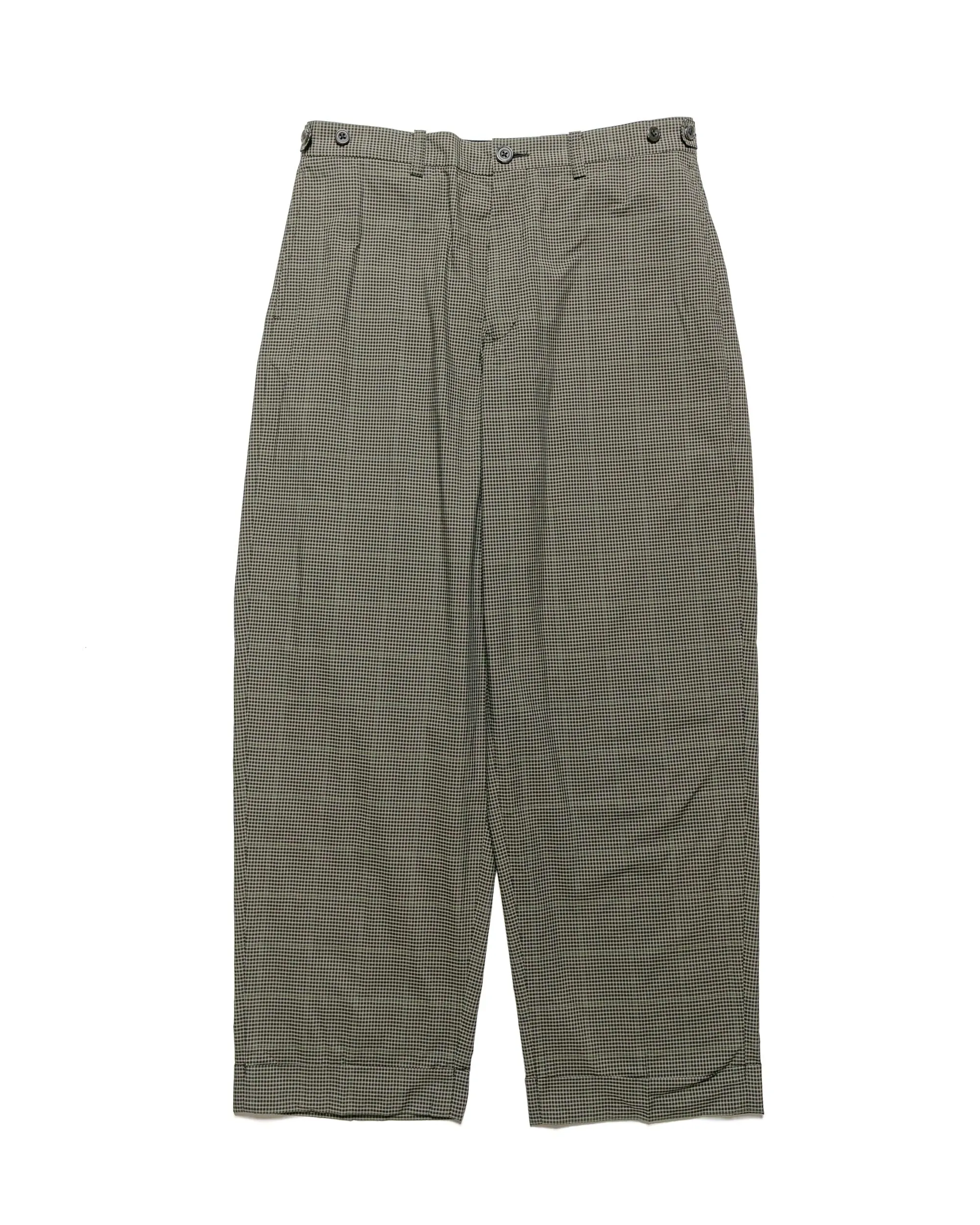 Beams Plus IVY Trousers Wide PE Plaid Olive sold by Lost & Found
