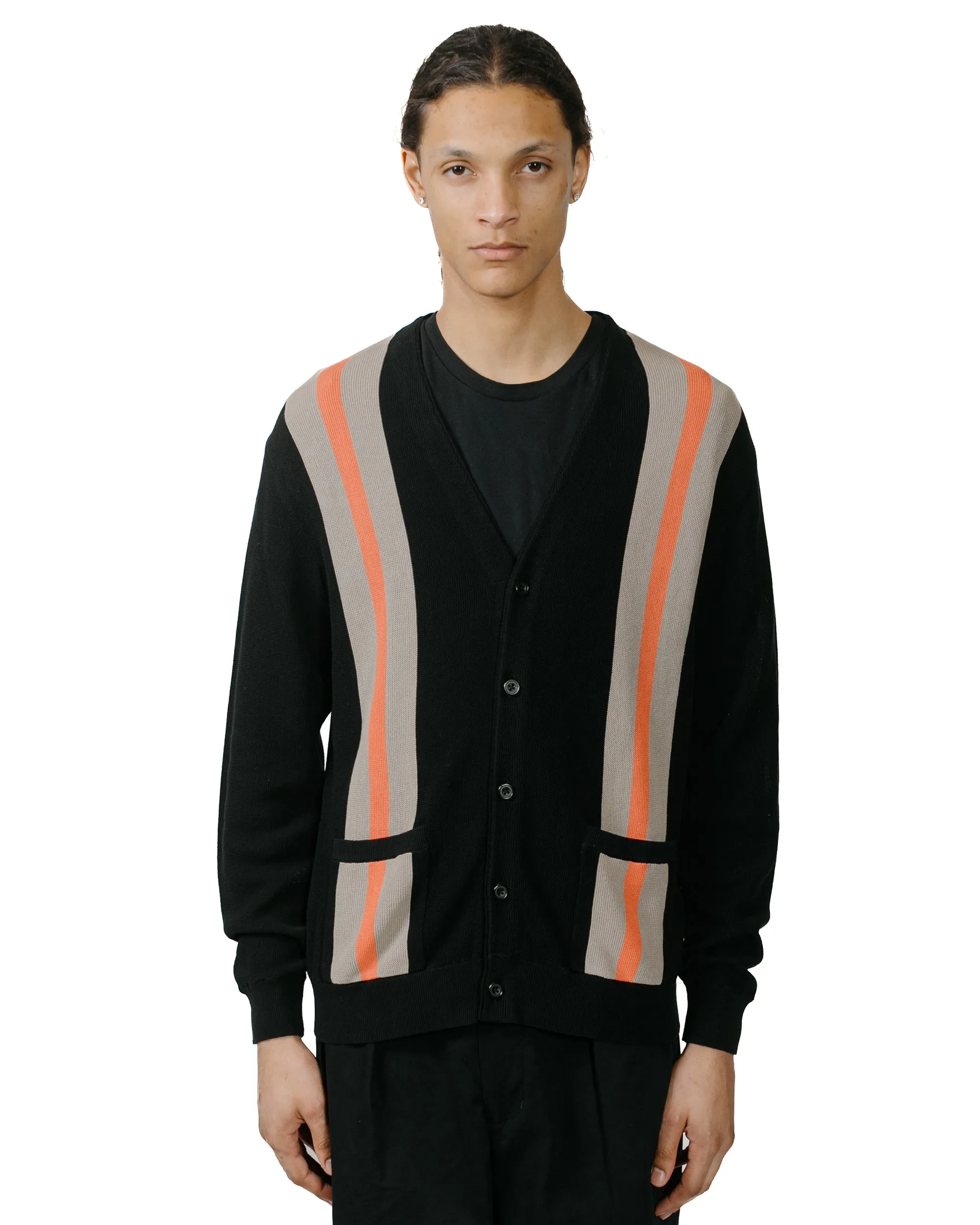 Beams Plus Cardigan Stripe Black sold by Lost & Found product image thumbnail 2