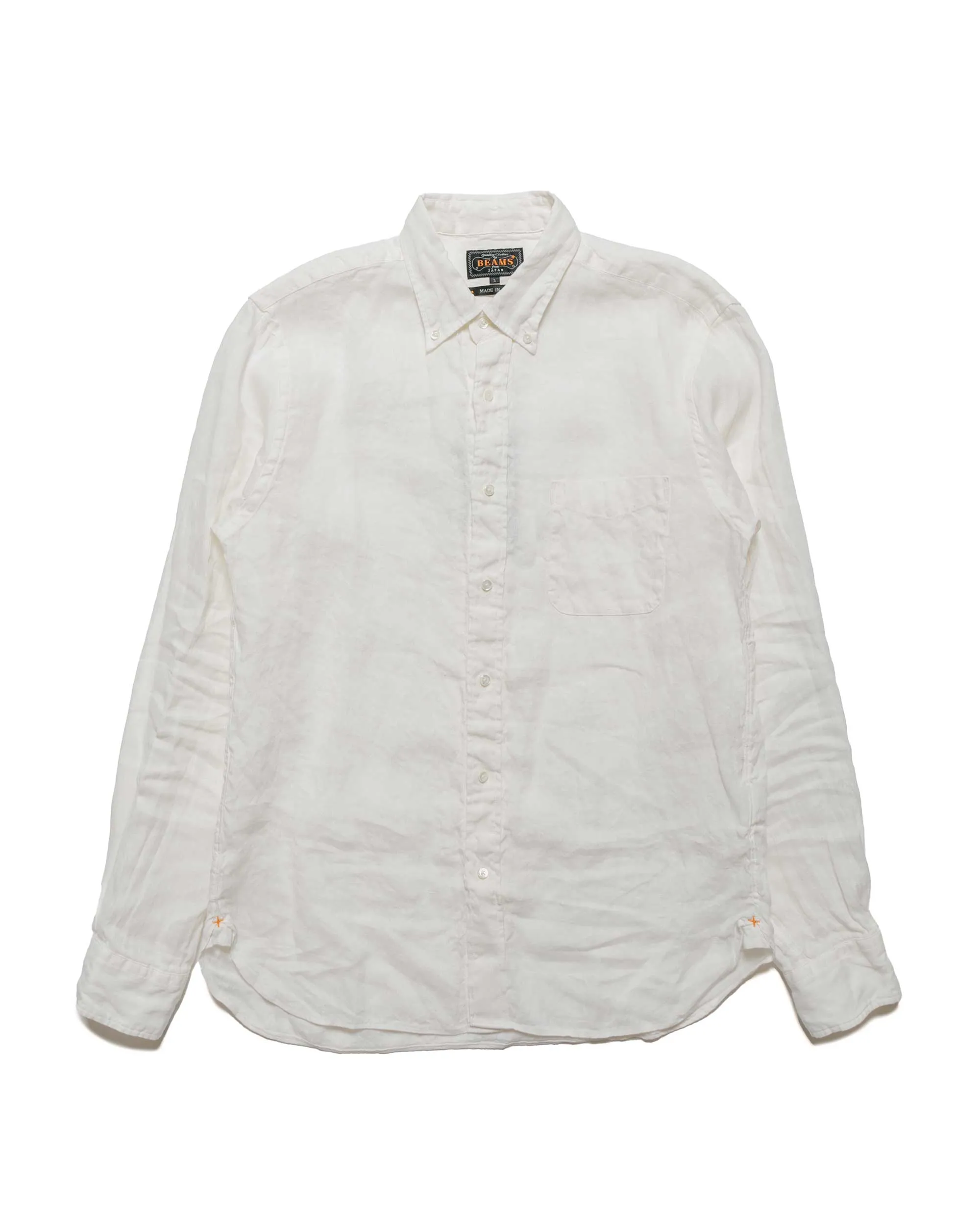 Beams Plus B.D. Linen Oxford White sold by Lost & Found