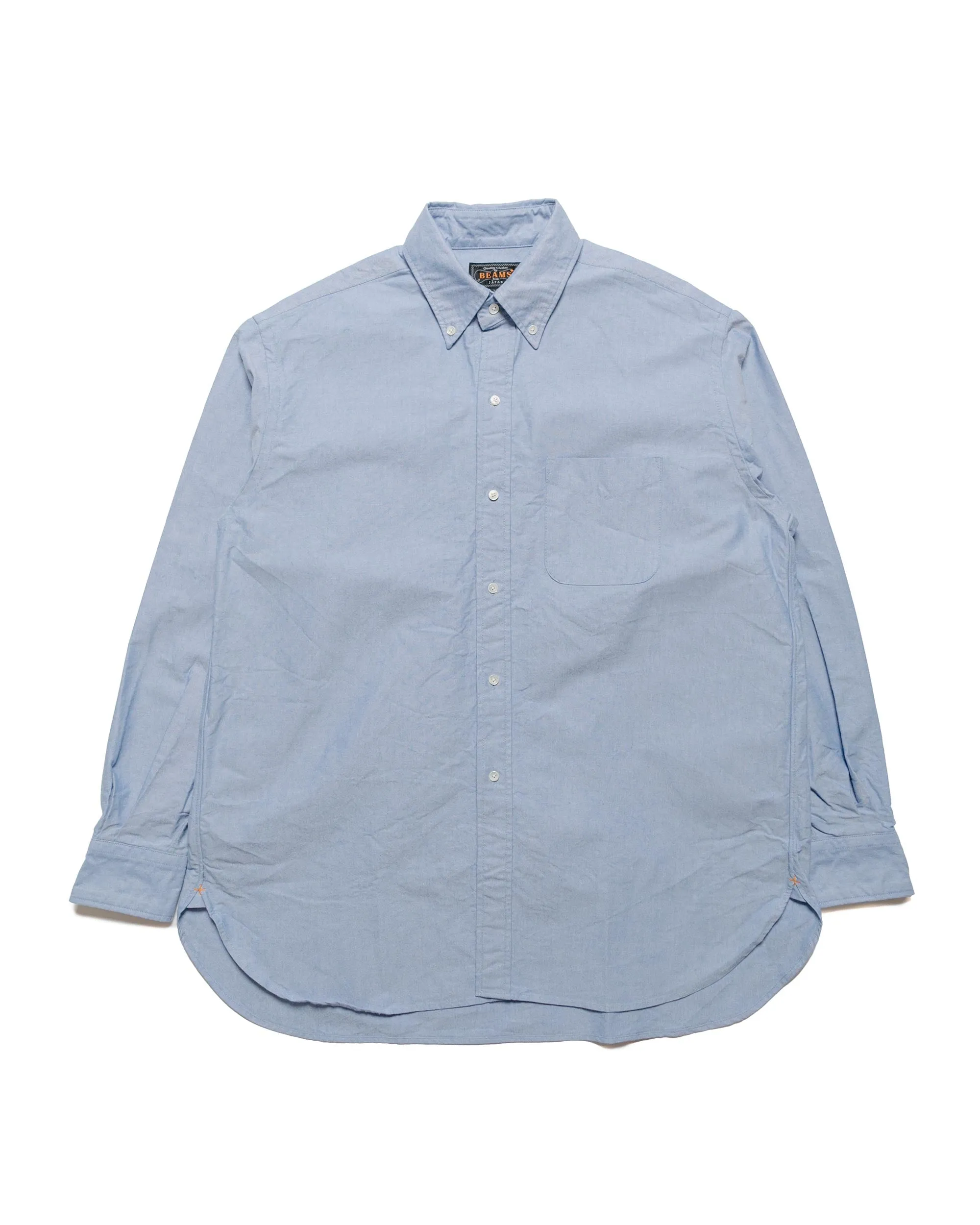 Beams Plus B.D. American Oxford Classic Fit Blue sold by Lost & Found