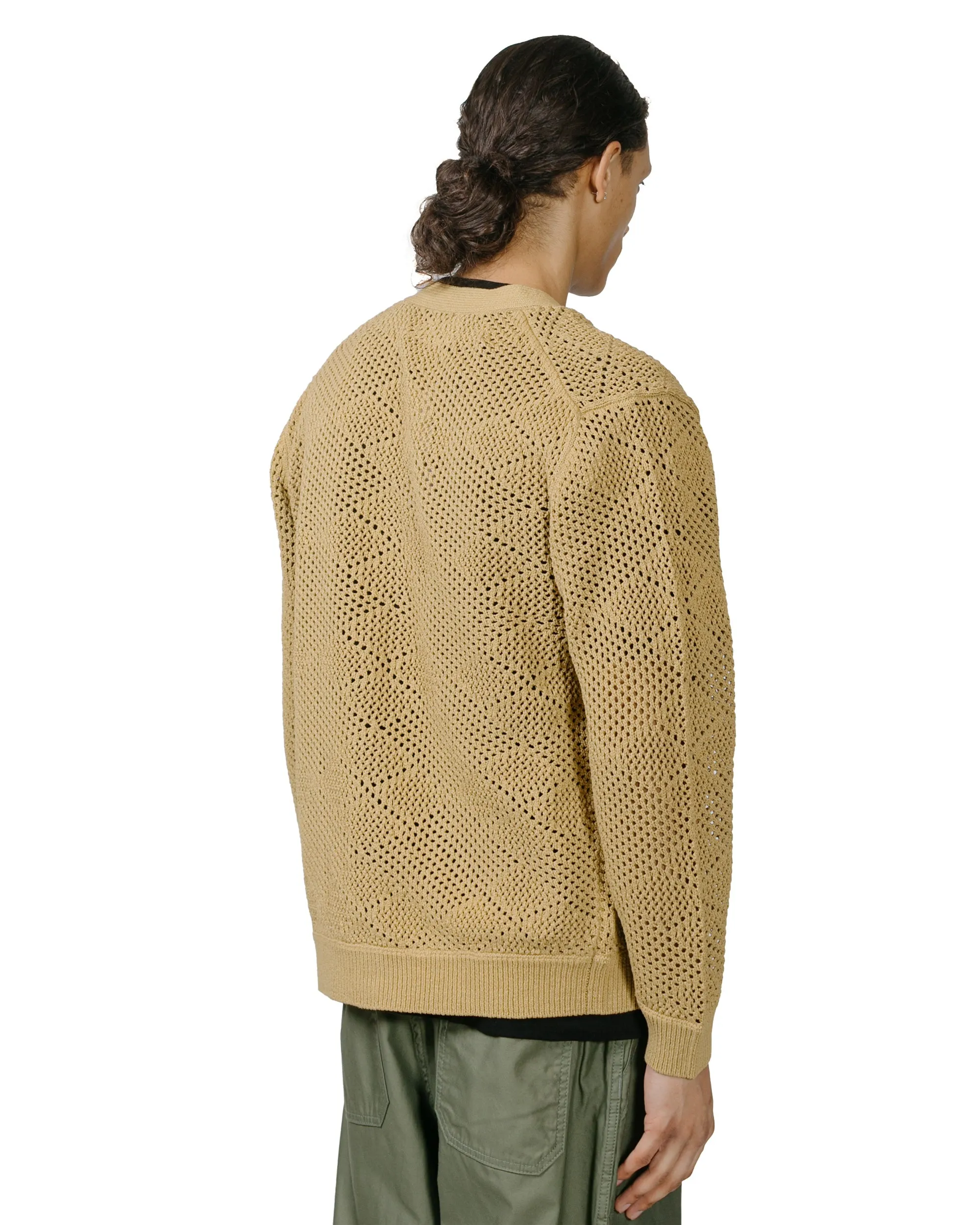 Beams Plus Cardigan Argyle Mesh Khaki sold by Lost & Found product image thumbnail 3