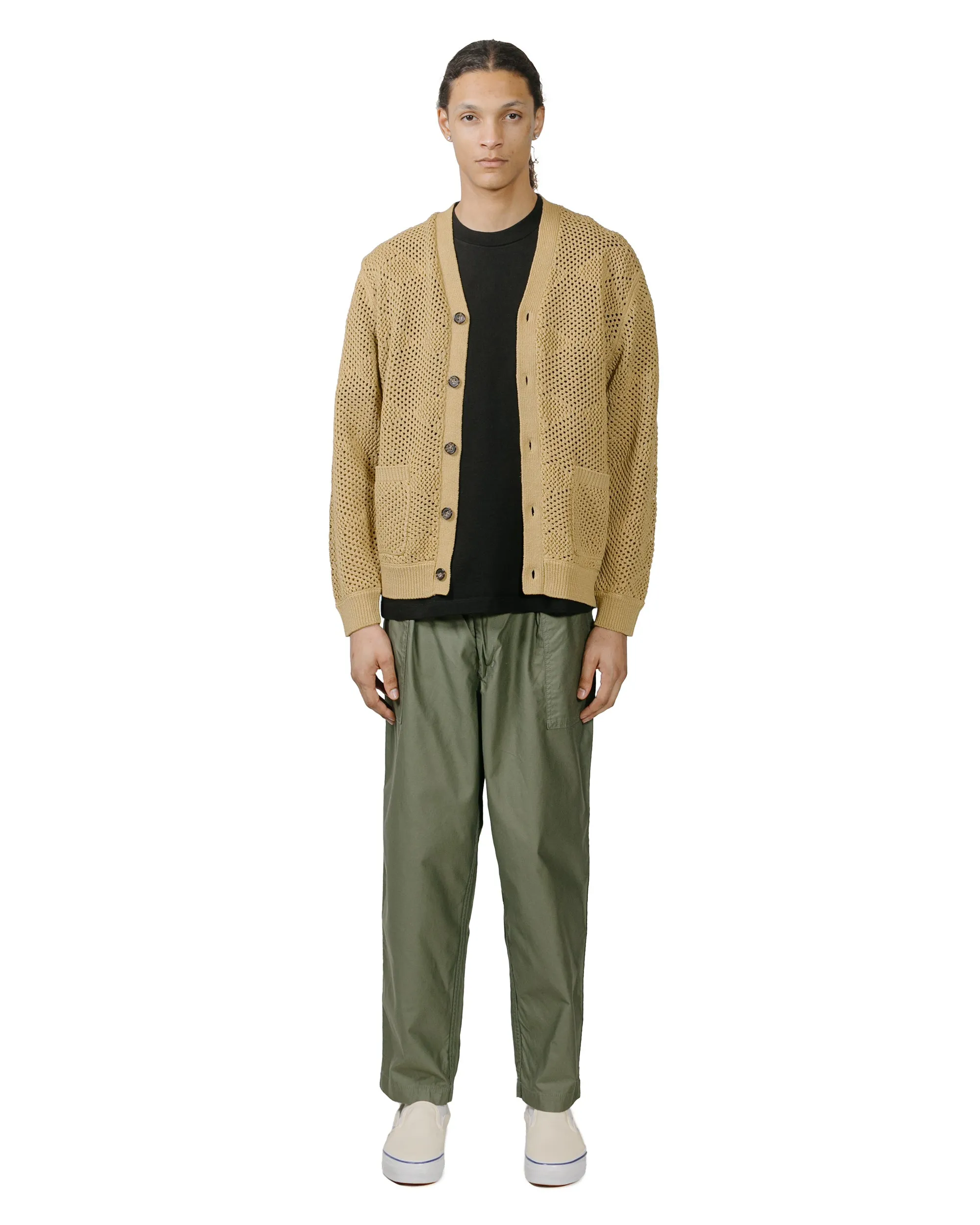 Beams Plus Cardigan Argyle Mesh Khaki sold by Lost & Found product image thumbnail 4