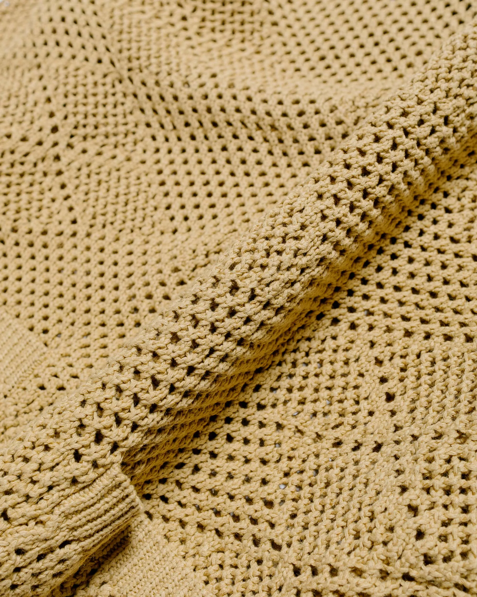 Beams Plus Cardigan Argyle Mesh Khaki sold by Lost & Found product image thumbnail 5