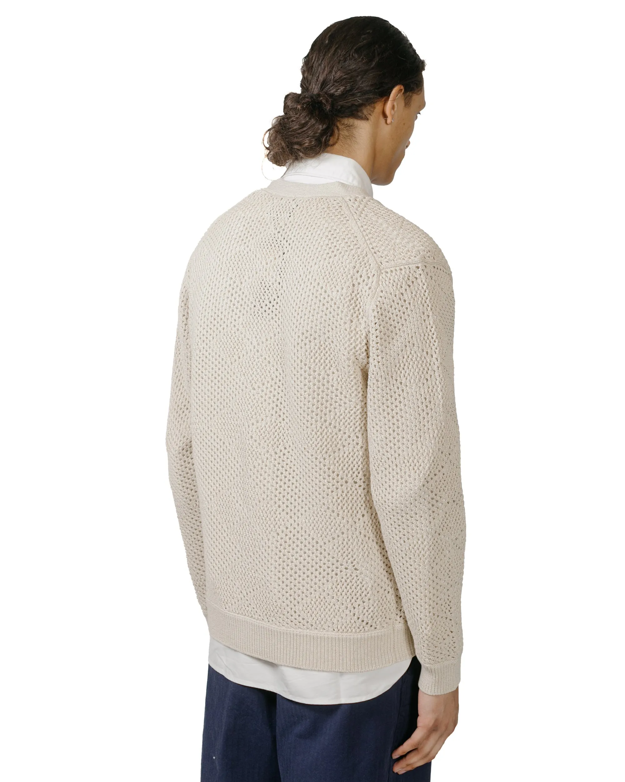 Beams Plus Cardigan Argyle Mesh Beige sold by Lost & Found product image thumbnail 3
