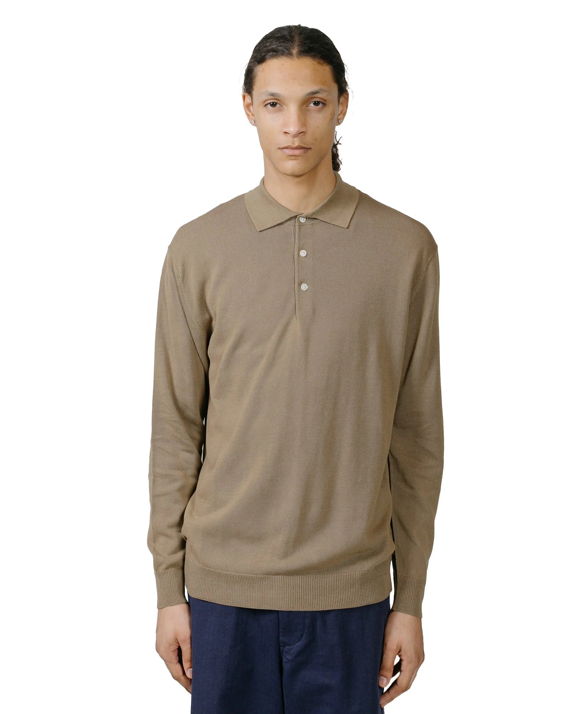 Beams Plus Knit Polo 12G Mocha sold by Lost & Found product image thumbnail 2