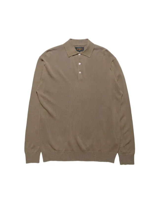 Beams Plus Knit Polo 12G Mocha sold by Lost & Found