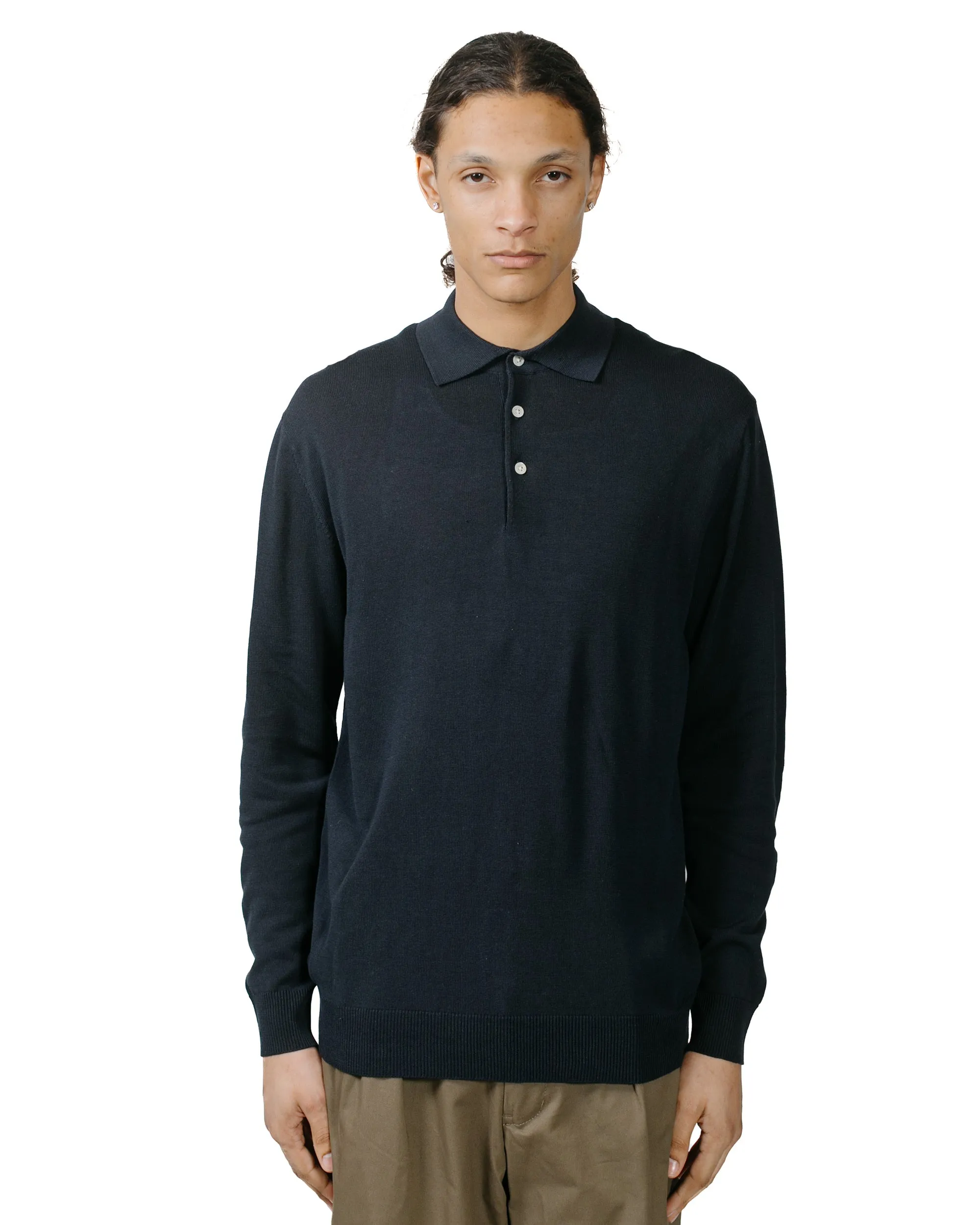 Beams Plus Knit Polo 12G Navy sold by Lost & Found product image thumbnail 2