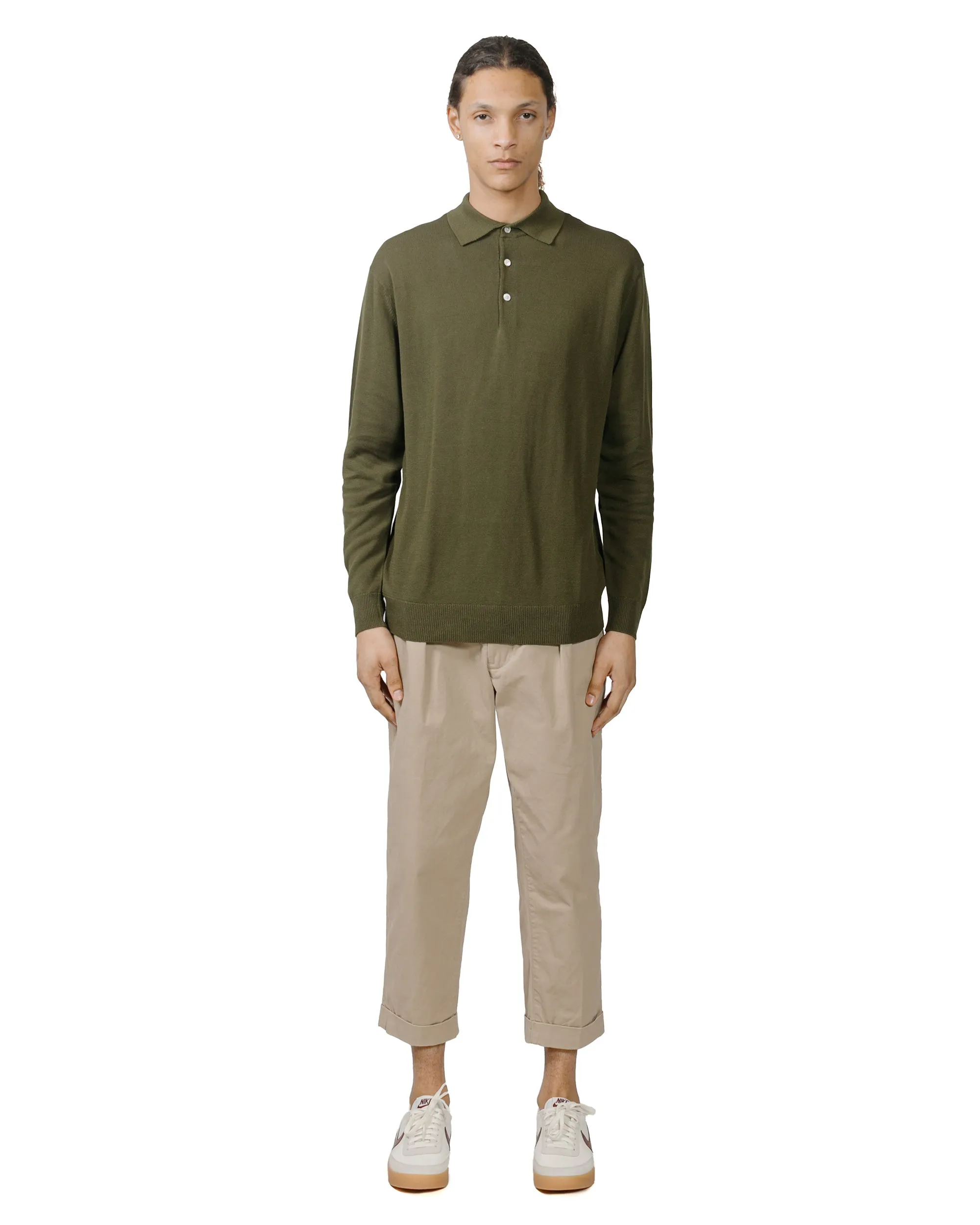 Beams Plus Knit Polo 12G Olive sold by Lost & Found product image thumbnail 4