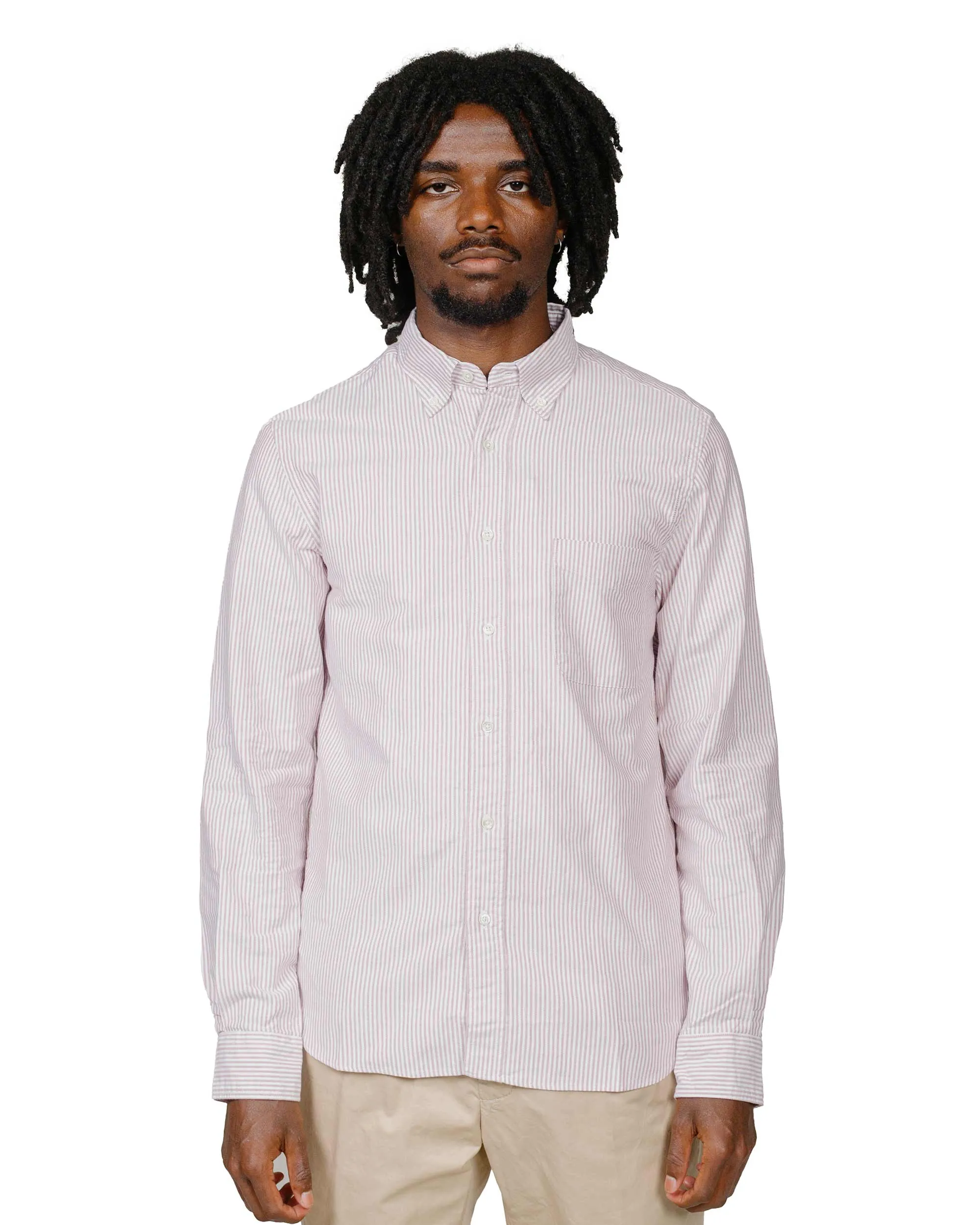 Beams Plus B.D. Oxford Candy Stripe Wine sold by Lost & Found product image thumbnail 2