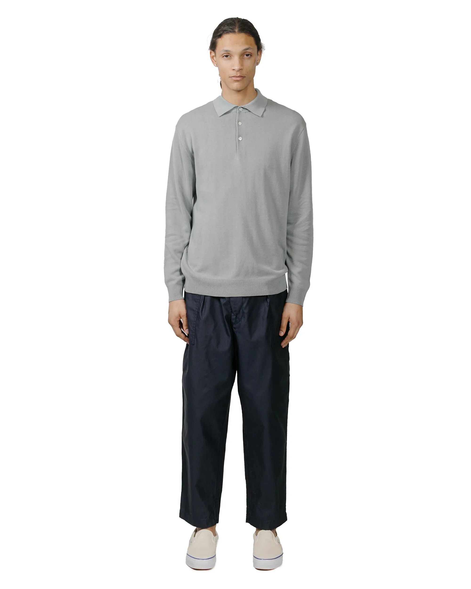 Beams Plus Knit Polo 12G Ice Blue sold by Lost & Found product image thumbnail 4