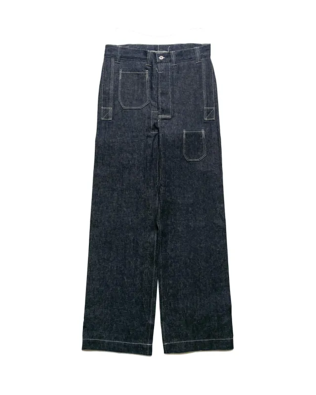 Warehouse Lot. JG-01 1910s Netmaker's Trousers Indigo Denim Original sold by Lost & Found