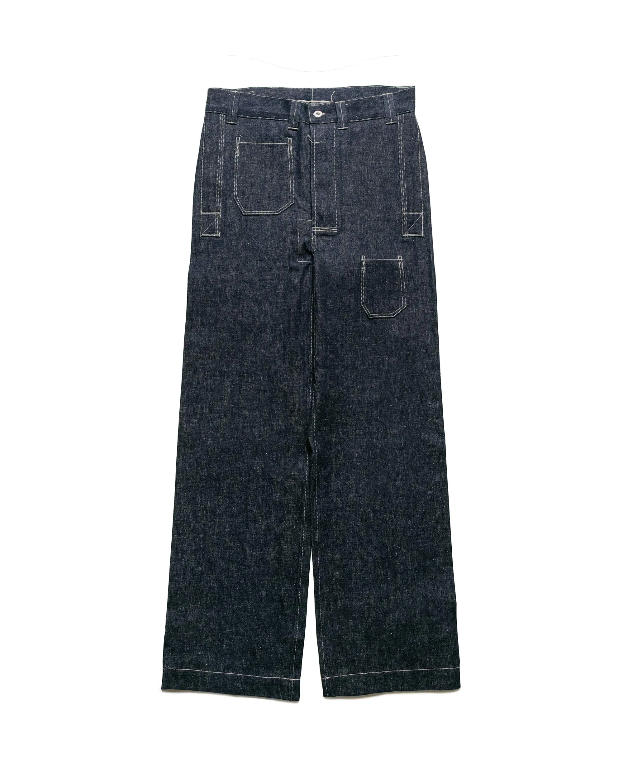 Warehouse Lot. JG-01 1910s Netmaker's Trousers Indigo Denim Original sold by Lost & Found