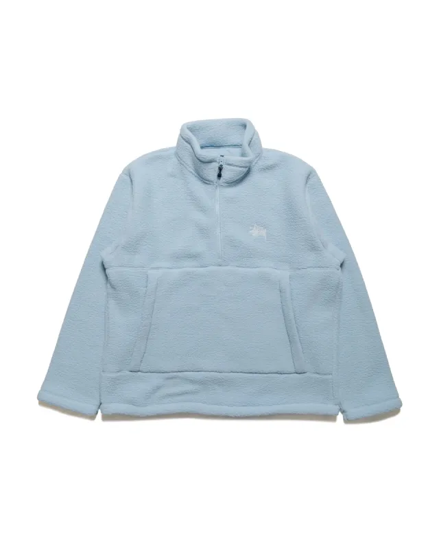 Stüssy Polar Fleece Half Zip Mock Neck Blue sold by Lost & Found