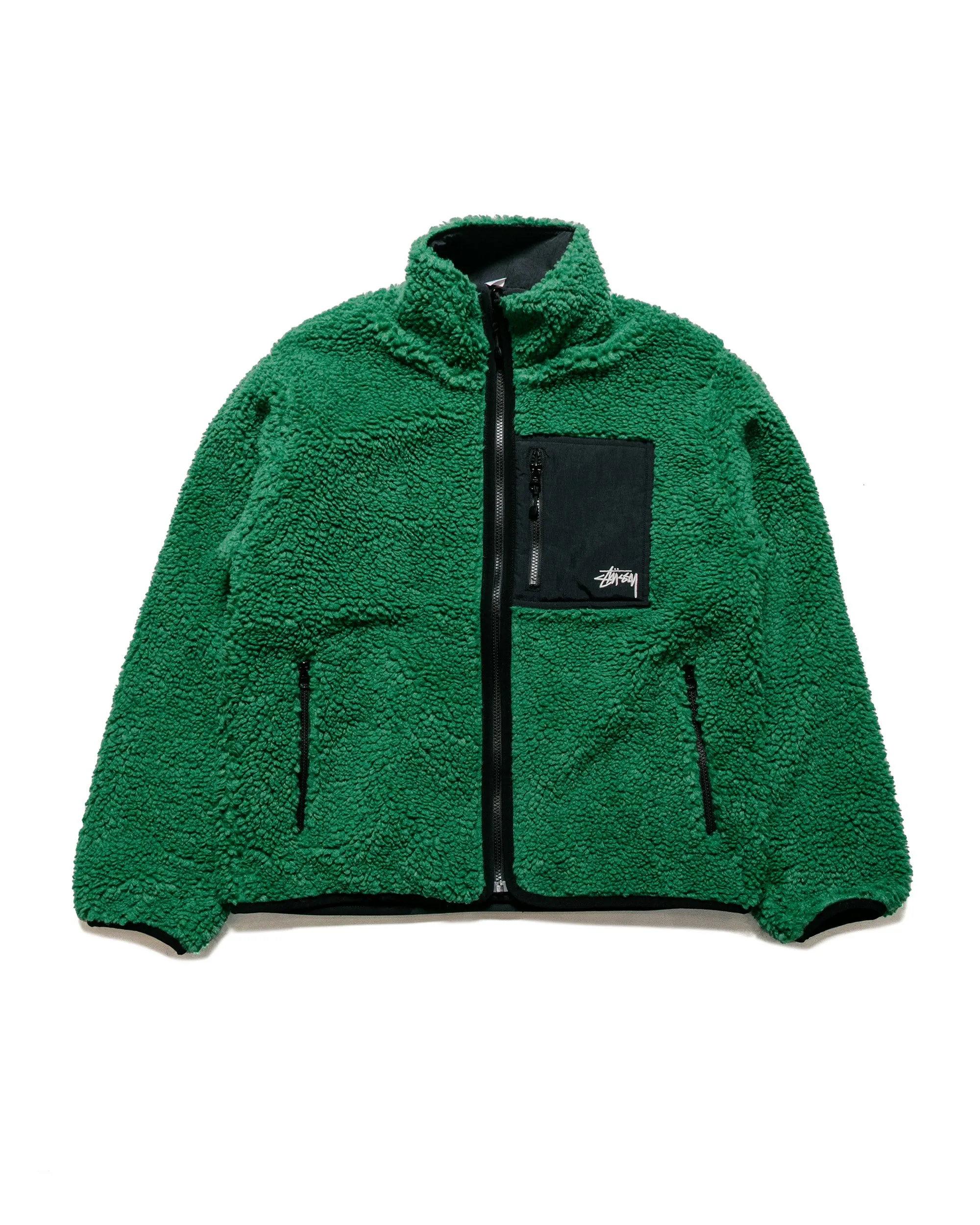 Stüssy Sherpa Reversible Jacket Green sold by Lost & Found