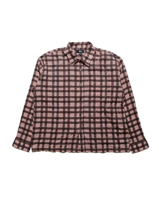 Stüssy Sonoma Plaid LS Shirt Pink made by Stussy