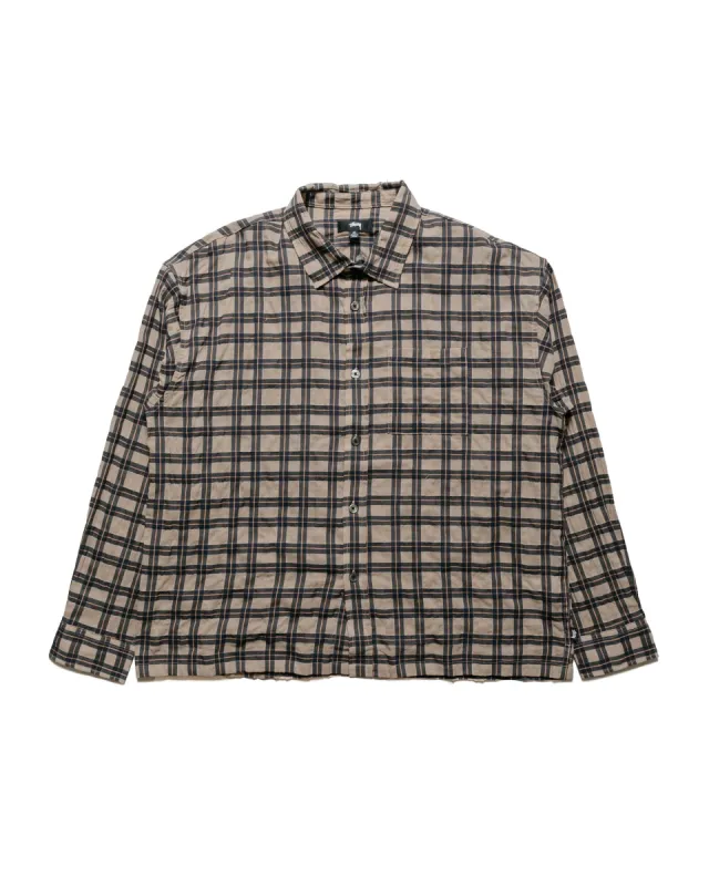 Stüssy Sonoma Plaid LS Shirt Tan sold by Lost & Found