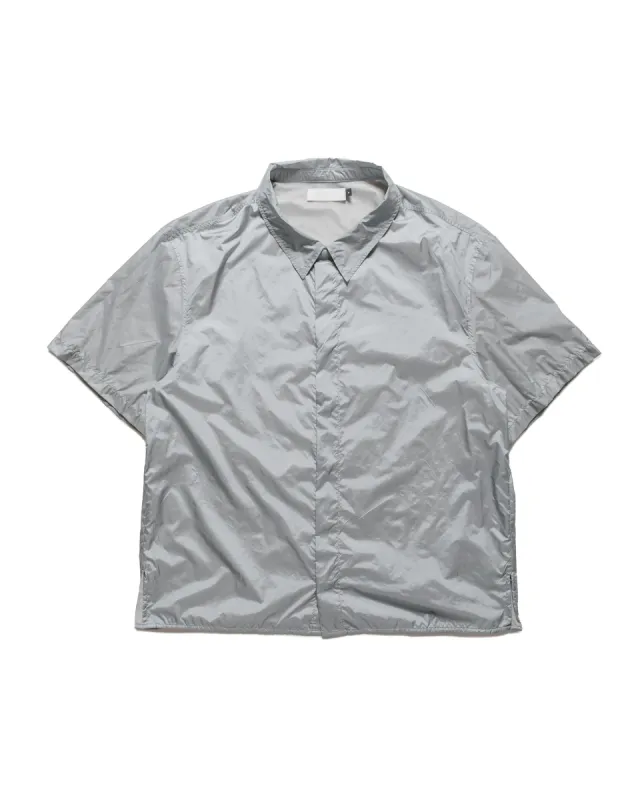 Amomento Nylon Short Sleeve Shirts Blue Grey made by Amomento