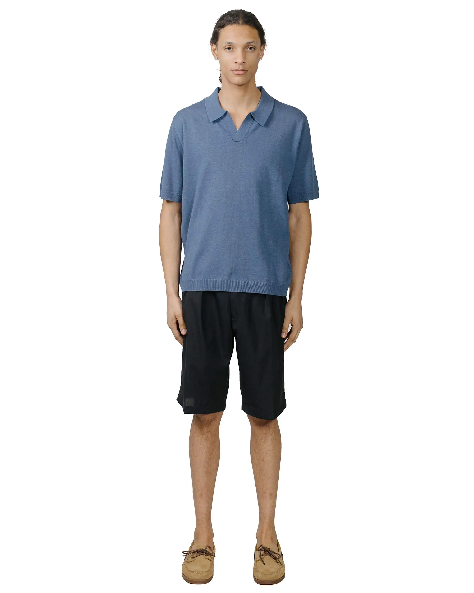 Norse Projects Leif Cotton Linen Polo Calcite Blue sold by Lost & Found product image thumbnail 4