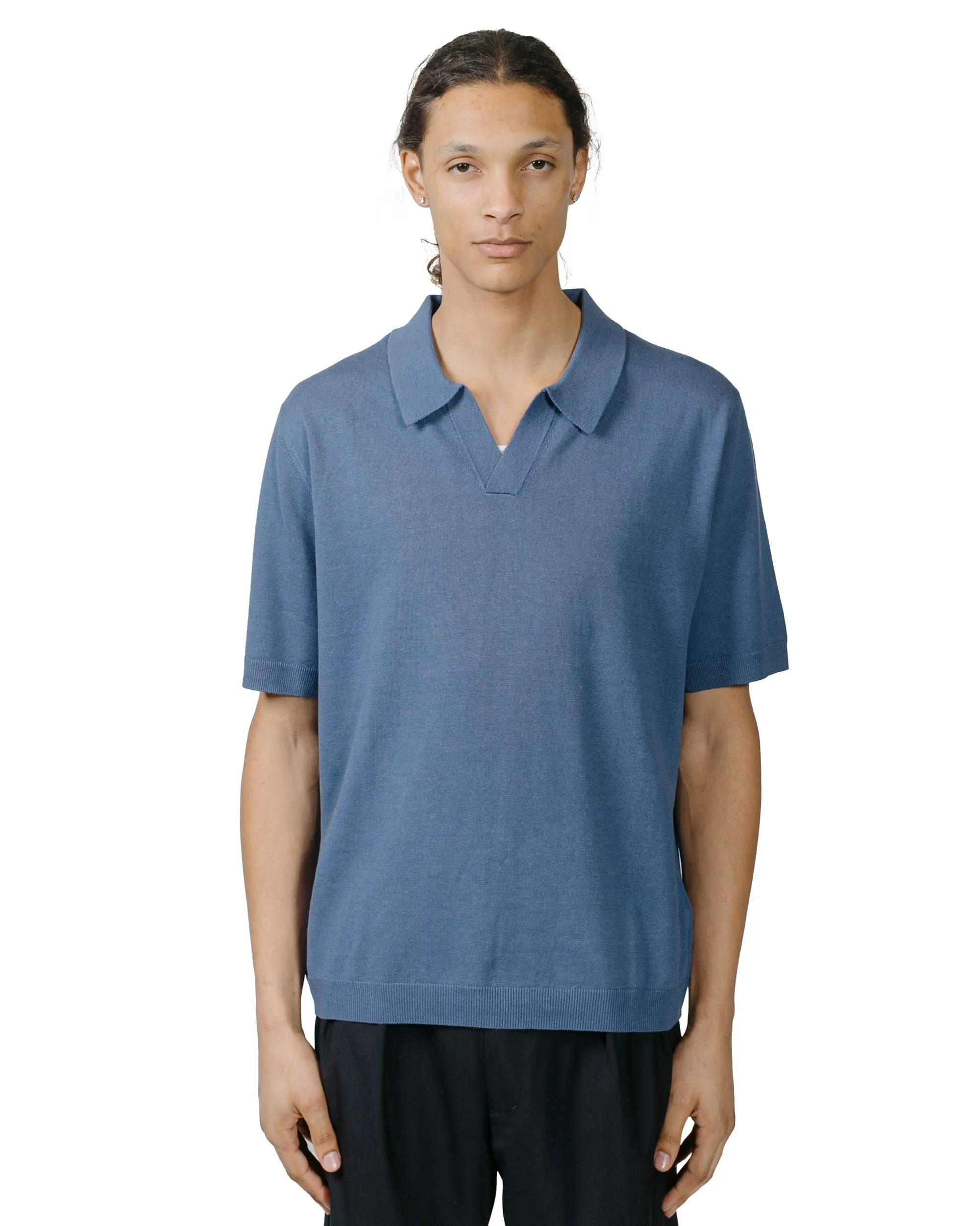 Norse Projects Leif Cotton Linen Polo Calcite Blue sold by Lost & Found product image thumbnail 2
