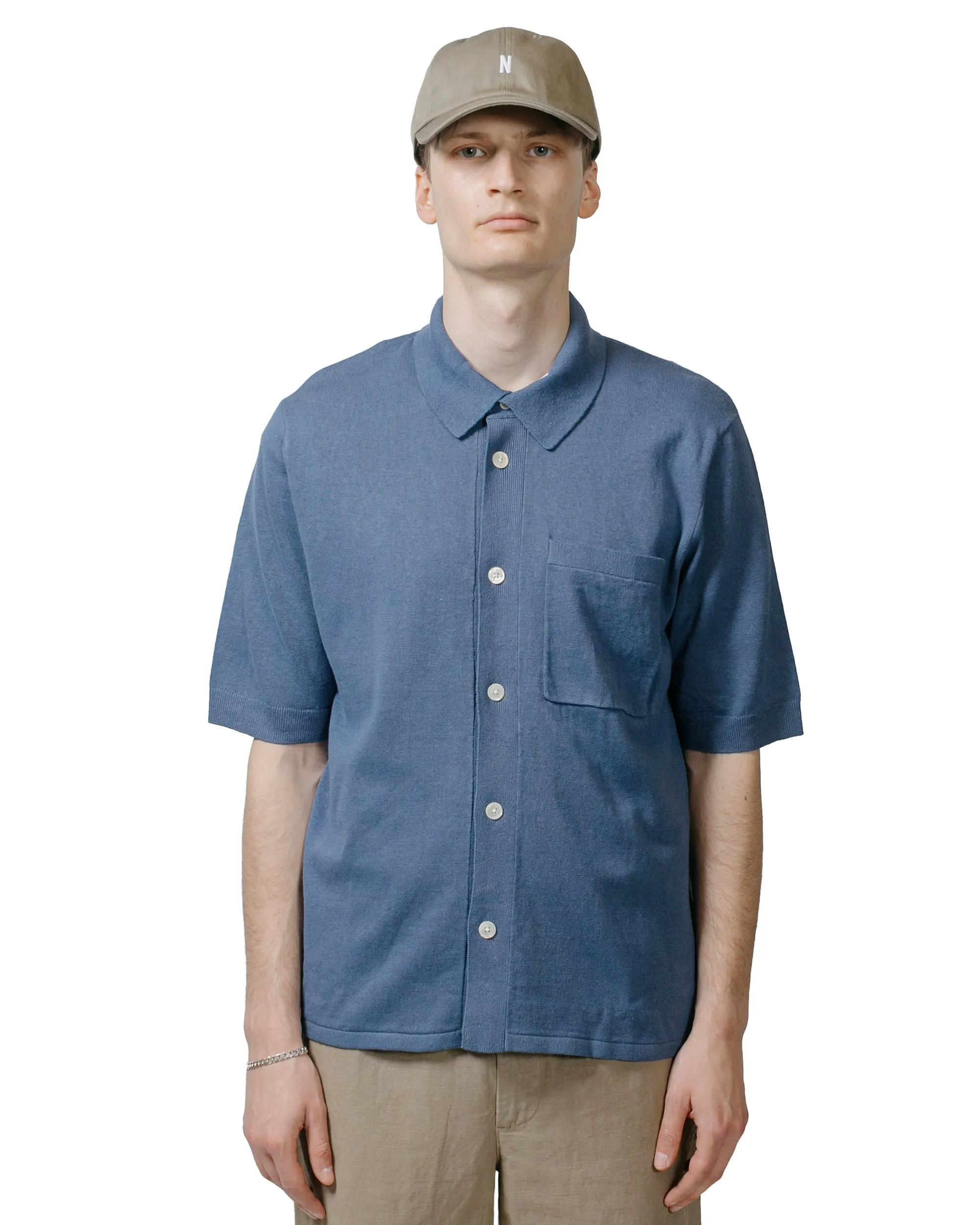 Norse Projects Rollo Cotton Linen SS Shirt Calcite Blue sold by Lost & Found product image thumbnail 2