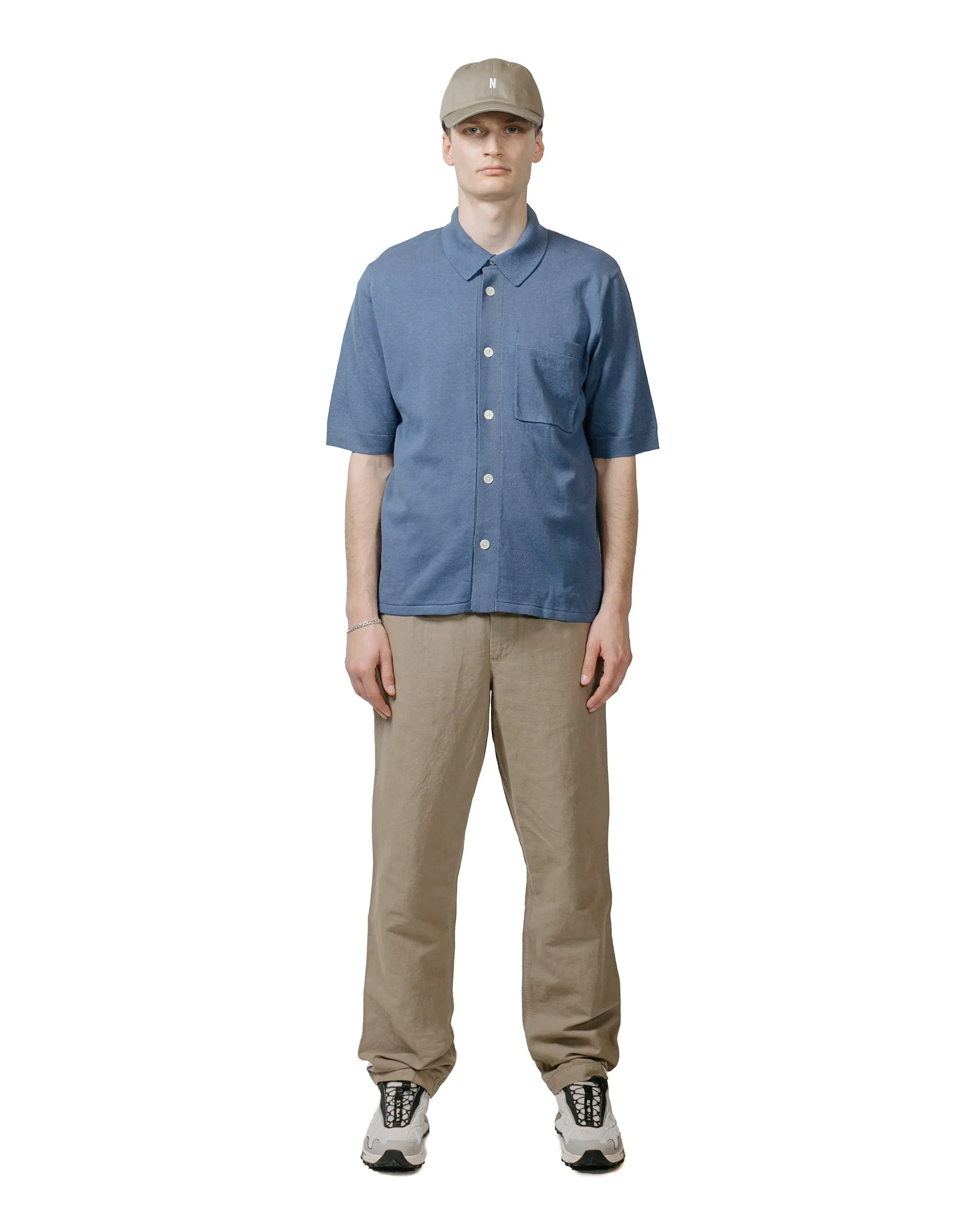 Norse Projects Rollo Cotton Linen SS Shirt Calcite Blue sold by Lost & Found product image thumbnail 4