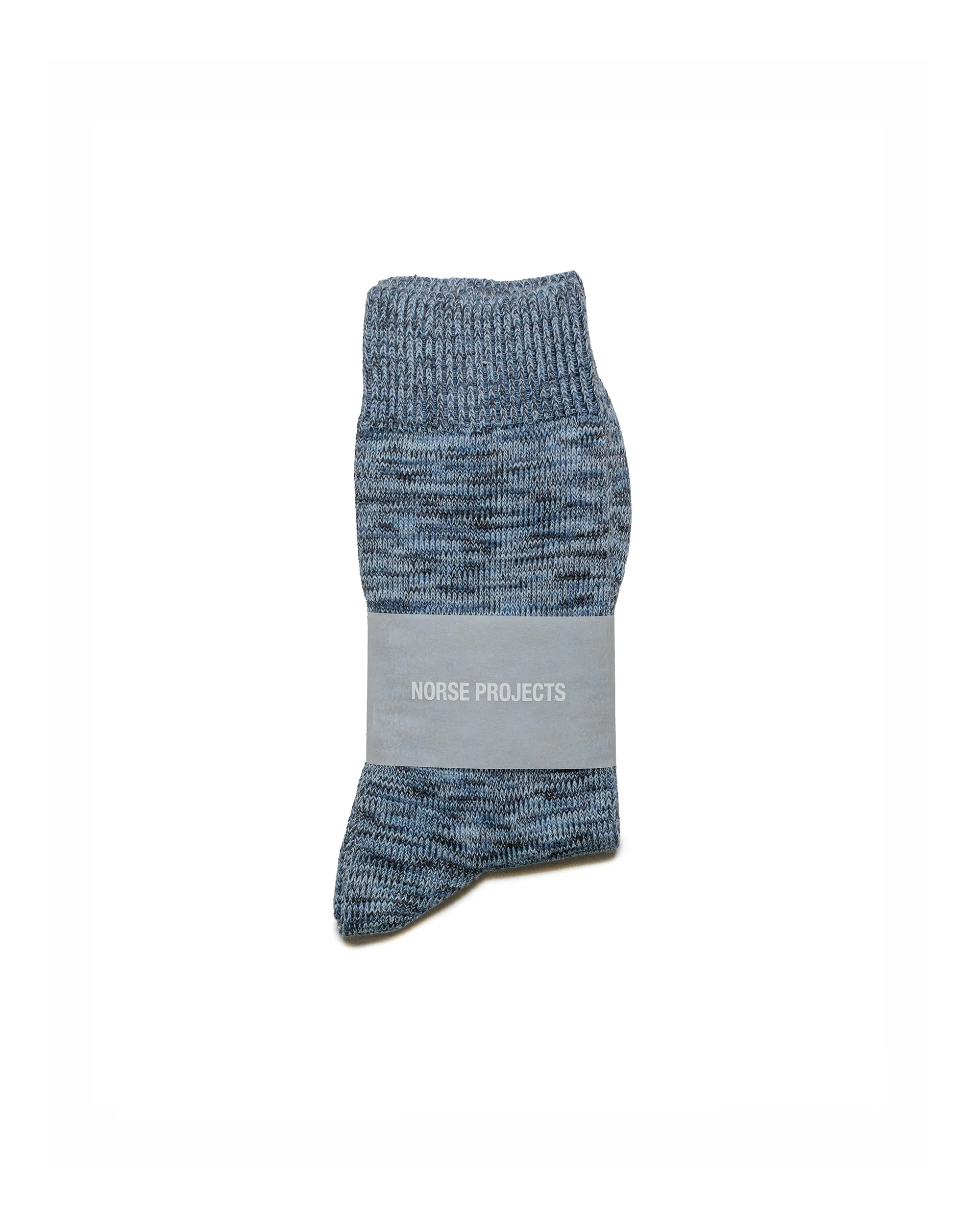 Norse Projects Bjarki Cotton Twist Sock Steel Blue sold by Lost & Found