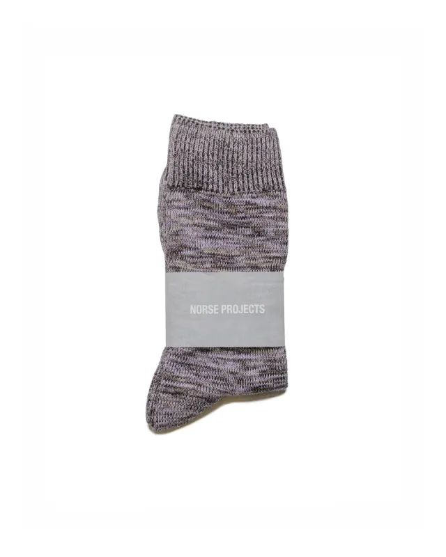 Norse Projects Bjarki Cotton Twist Sock Crocus Purple sold by Lost & Found