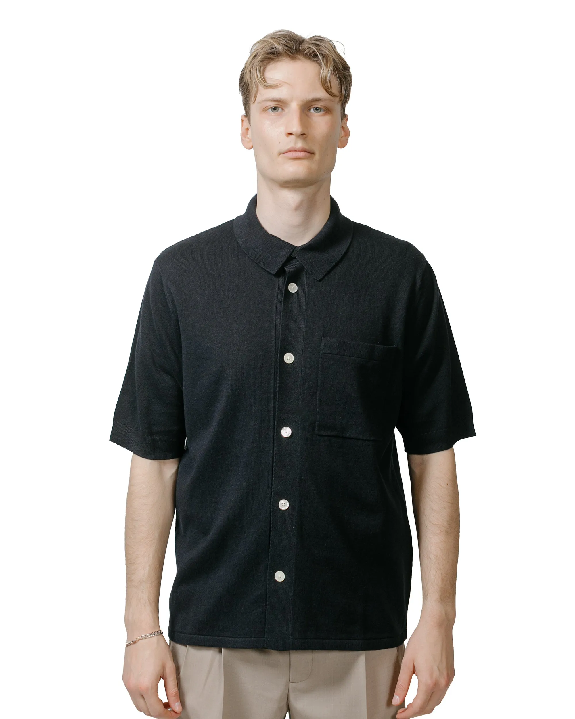 Norse Projects Rollo Cotton Linen SS Shirt Dark Navy sold by Lost & Found product image thumbnail 2
