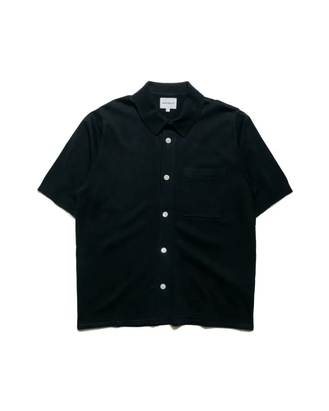 Norse Projects Rollo Cotton Linen SS Shirt Dark Navy sold by Lost & Found