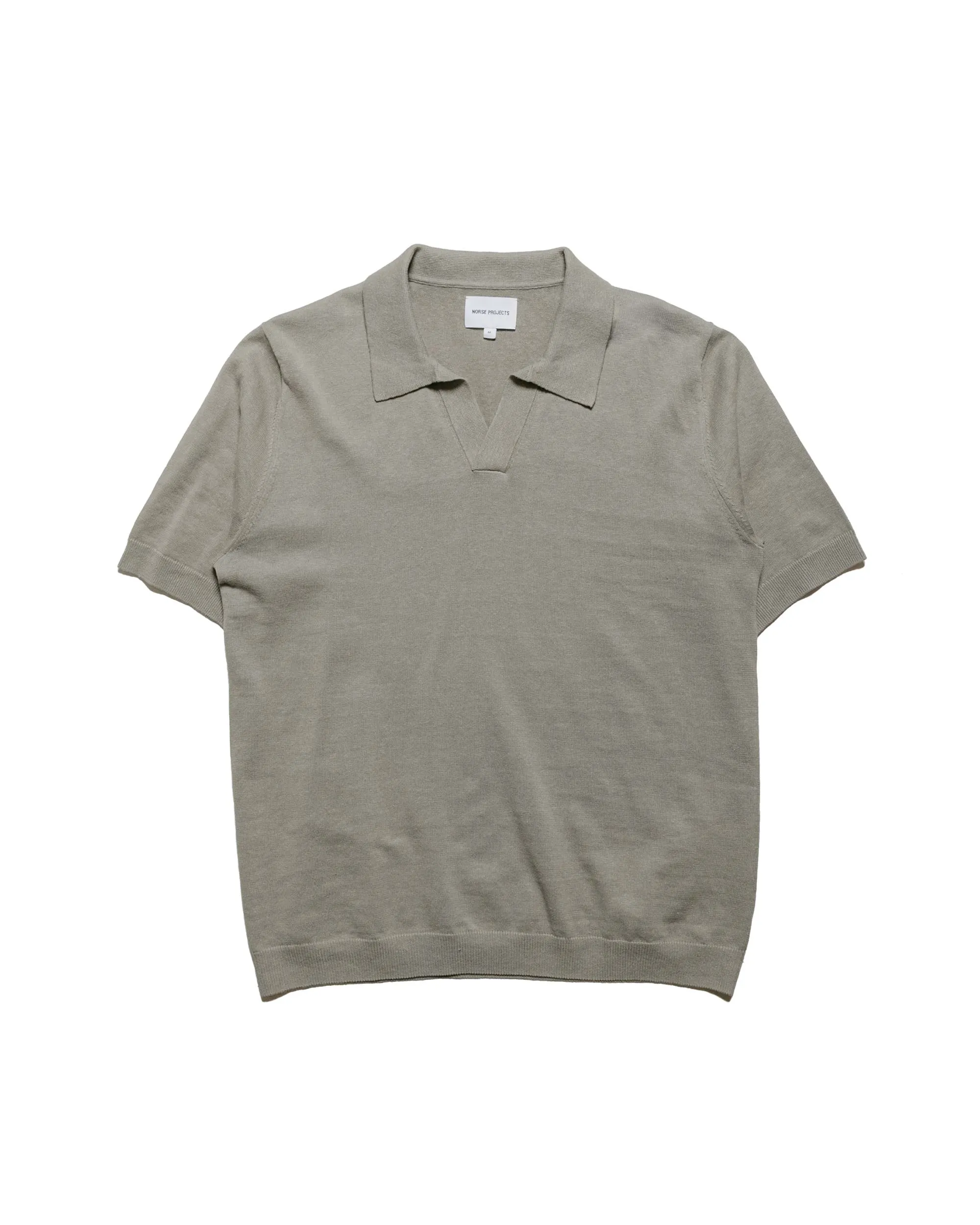 Norse Projects Leif Cotton Linen Polo Clay sold by Lost & Found