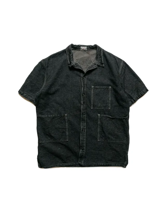 Tender Type 416 Short Sleeve Three Pocket Square Tail Shirt Indigo Cotton Twill Logwood sold by Lost & Found