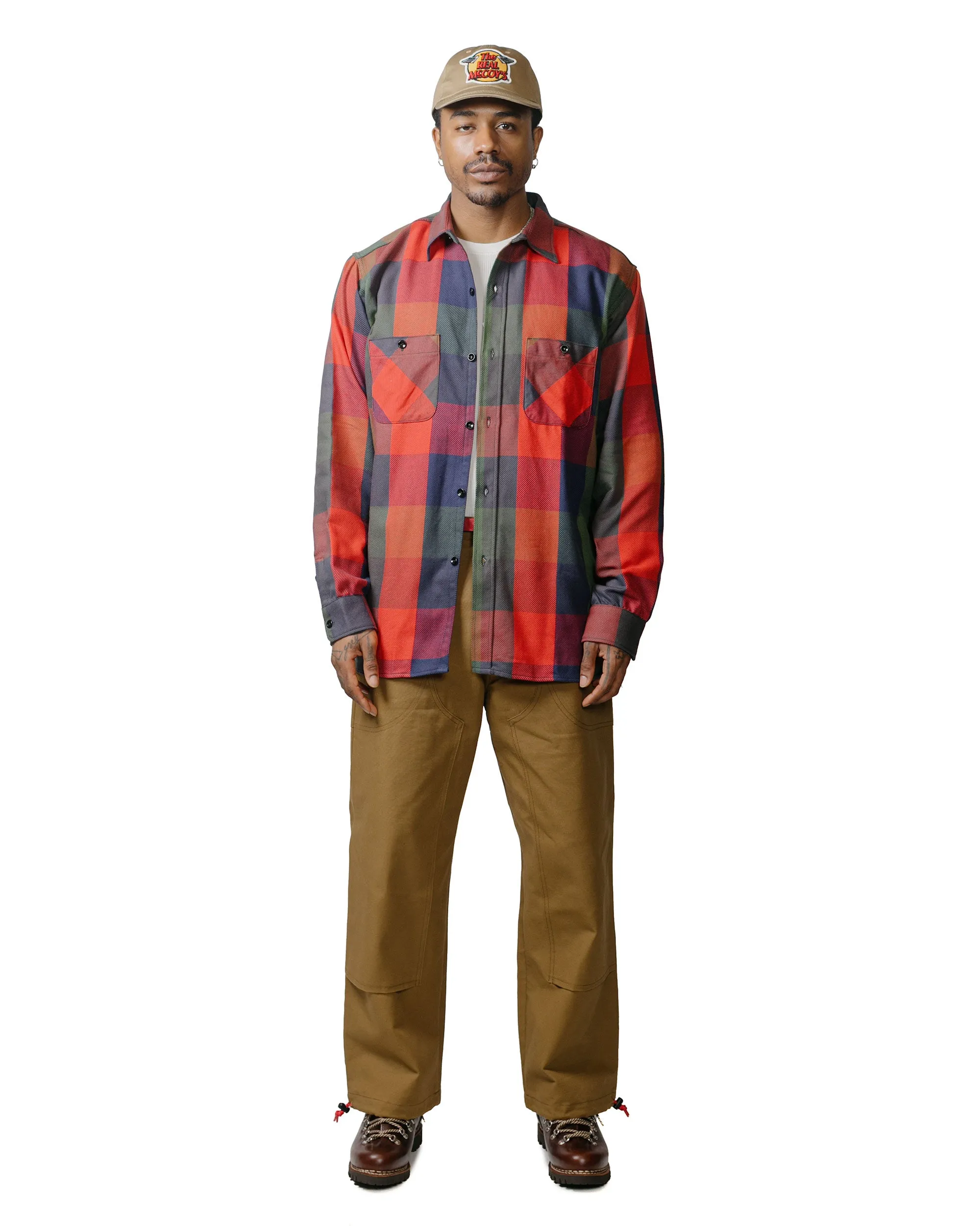 The Real McCoy's MS23105 8HU Multicolour Check Flannel Shirt Tri Colour sold by Lost & Found product image thumbnail 4