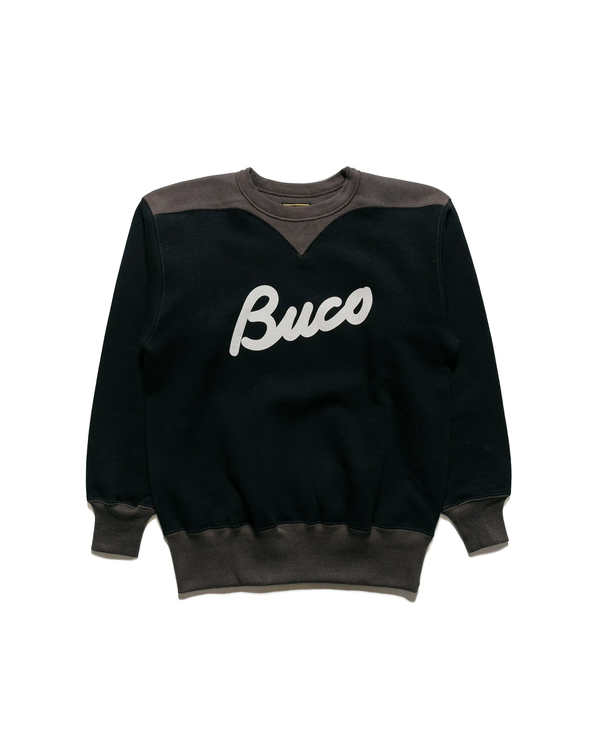 The Real McCoy's BC23105 Buco Two-Tone Sweatshirt / Buco Black/Grey sold by Lost & Found
