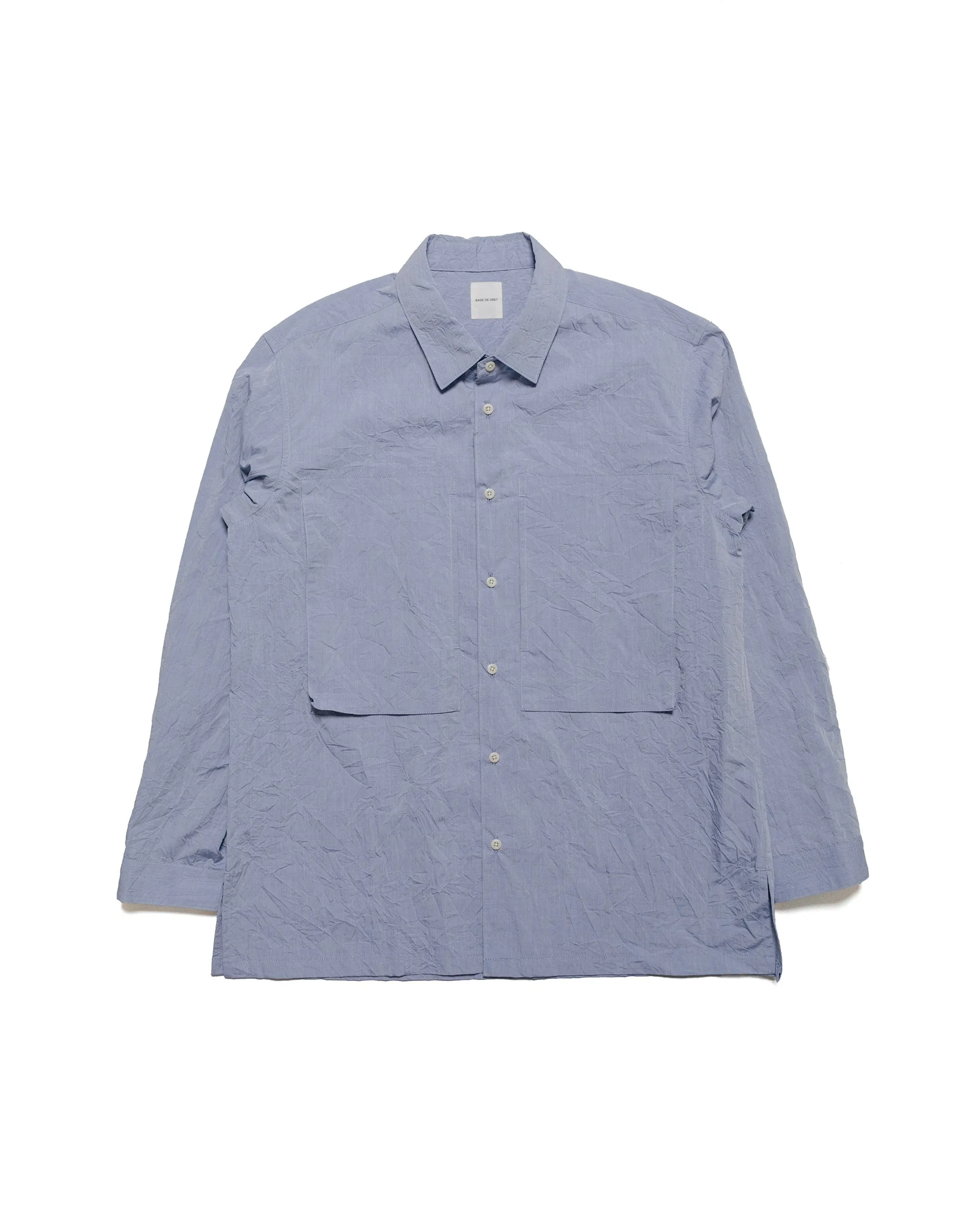 Sage de Cret Cotton Typewriter Work Shirt Saxe sold by Lost & Found