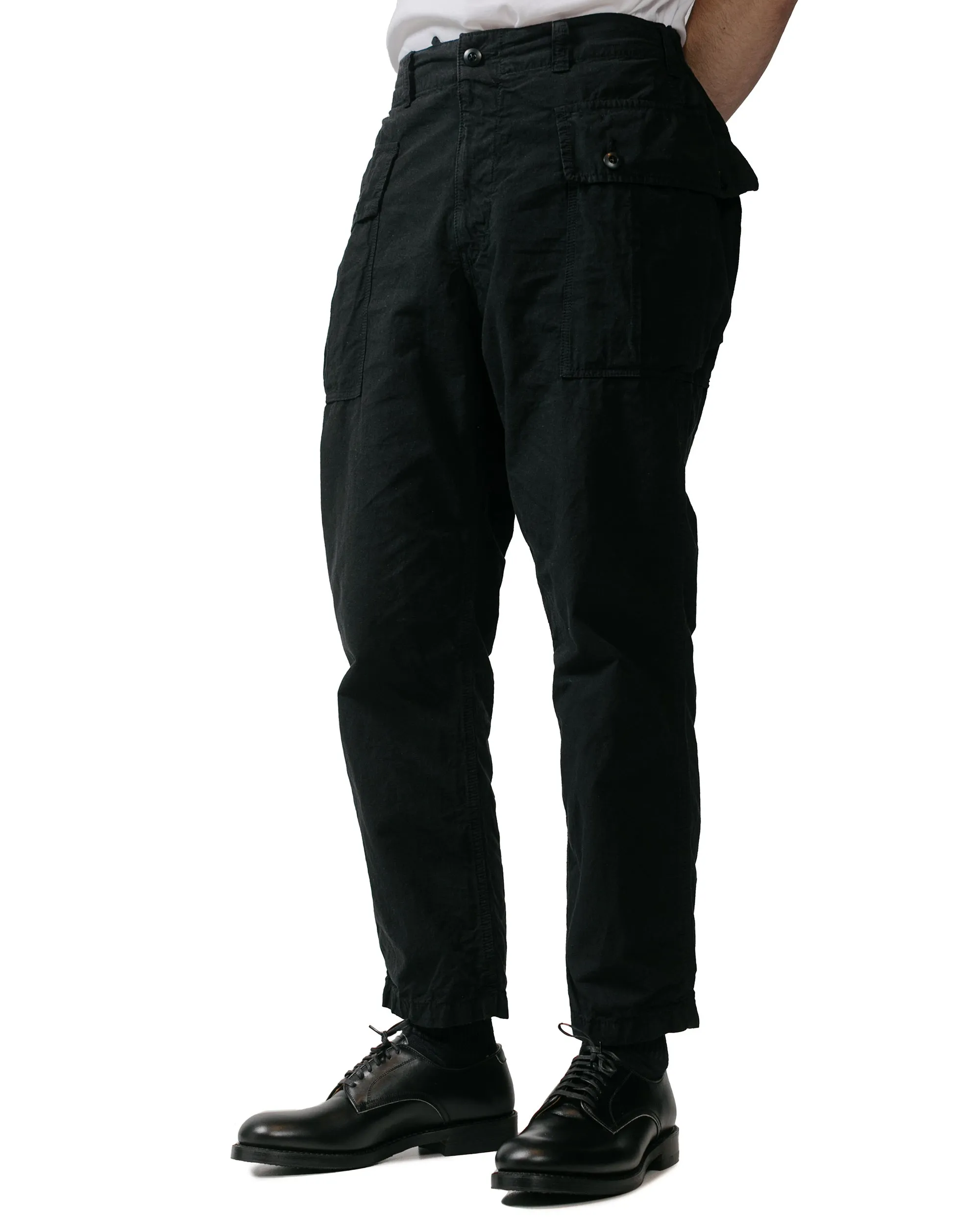 Sage de Cret High Density Cotton Hemp Cropped Peg Top Military Pants Black sold by Lost & Found product image thumbnail 2