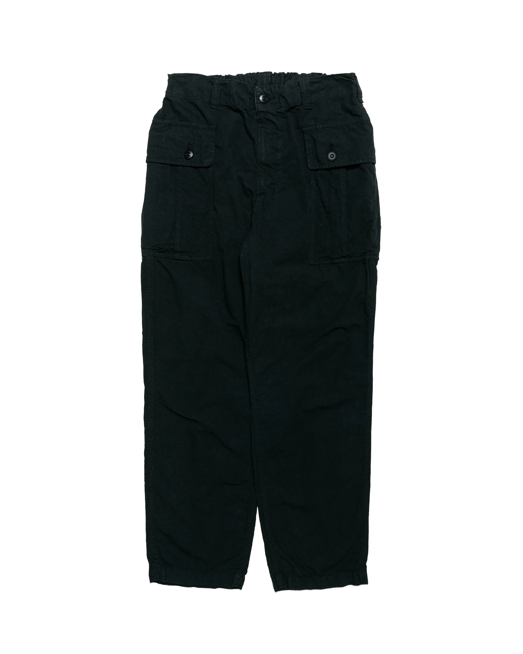 Sage de Cret High Density Cotton Hemp Cropped Peg Top Military Pants Black sold by Lost & Found