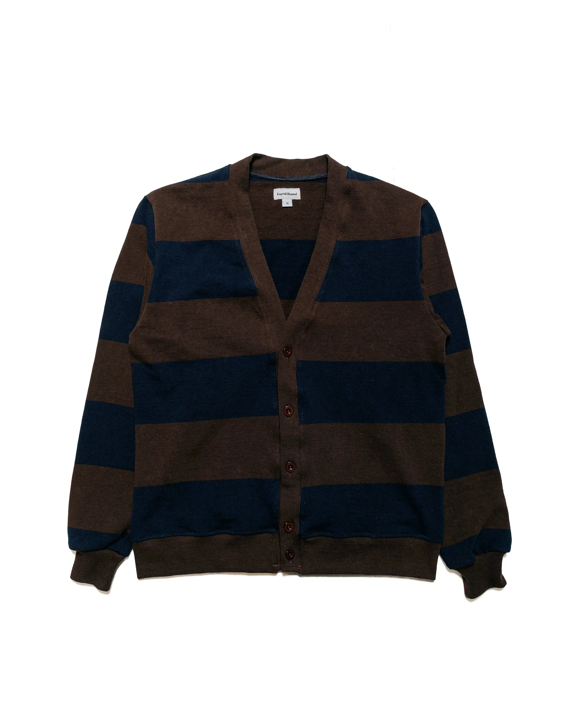 Lost & Found Classic Cardigan Navy/Brown sold by Lost & Found