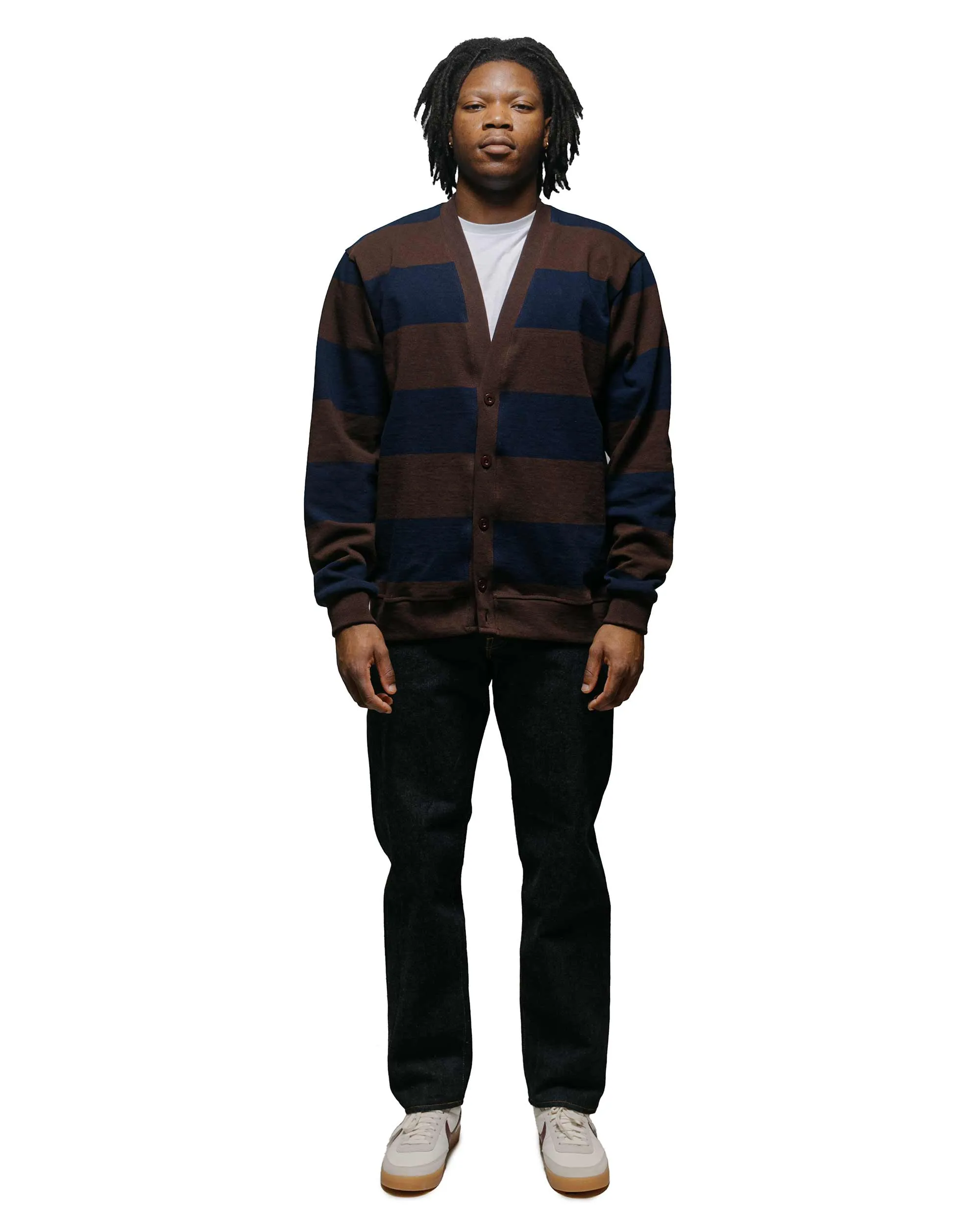 Lost & Found Classic Cardigan Navy/Brown sold by Lost & Found product image thumbnail 4