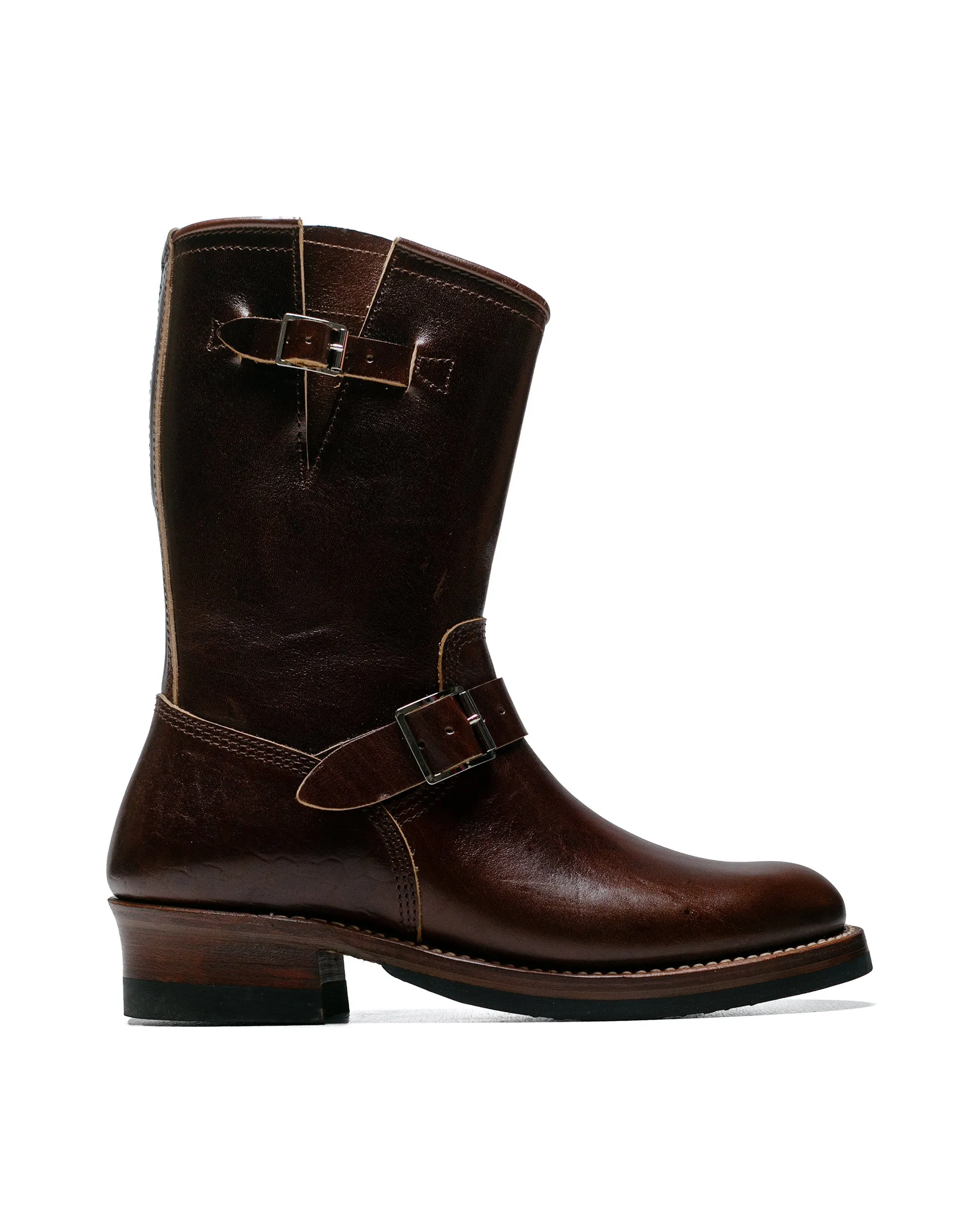 John Lofgren Bootmaker Wabash Engineer Boots Shinki Hikaku Horsebutt Dark Brown sold by Lost & Found