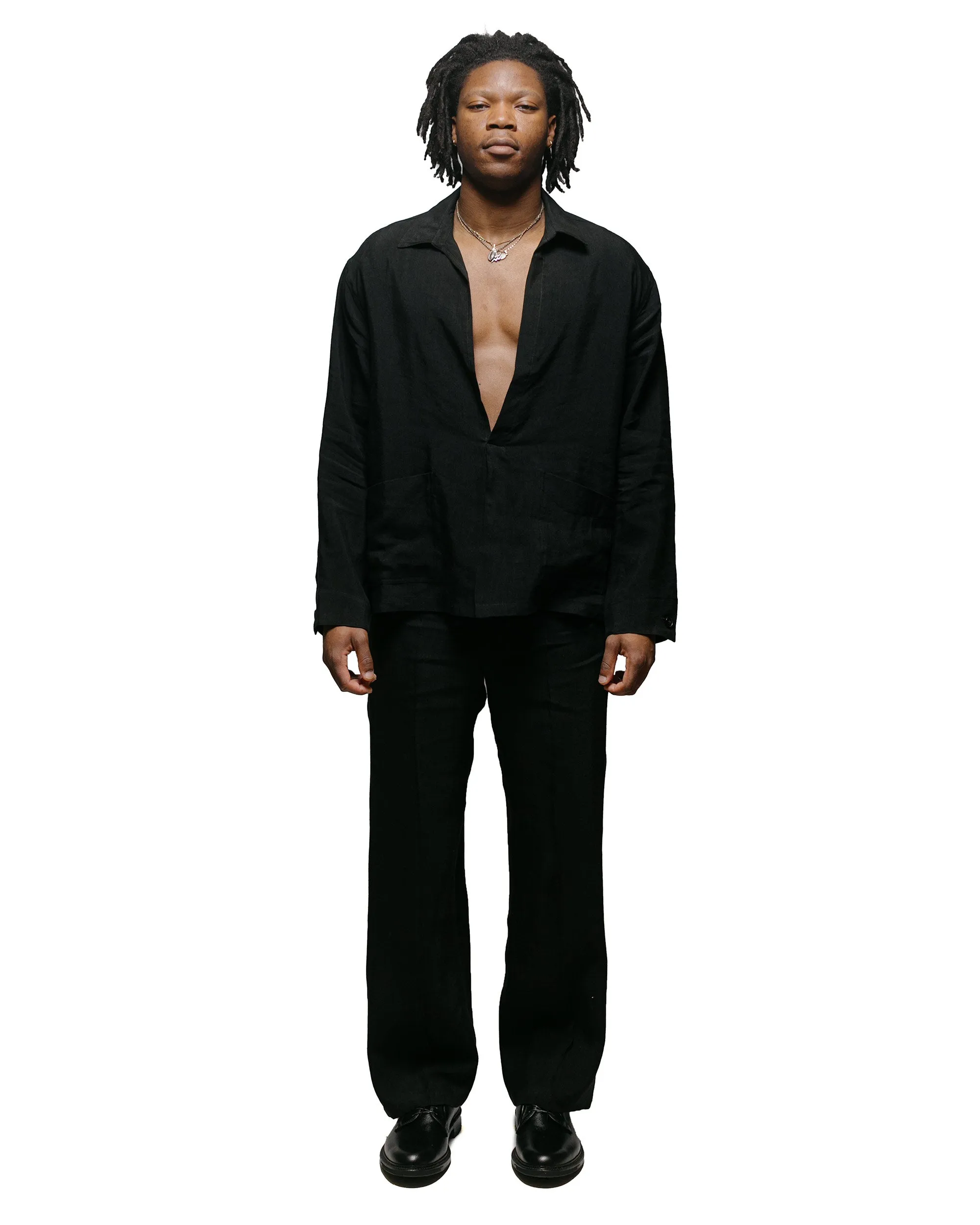 Wanze Work Trouser Linen Viscose Black sold by Lost & Found product image thumbnail 4