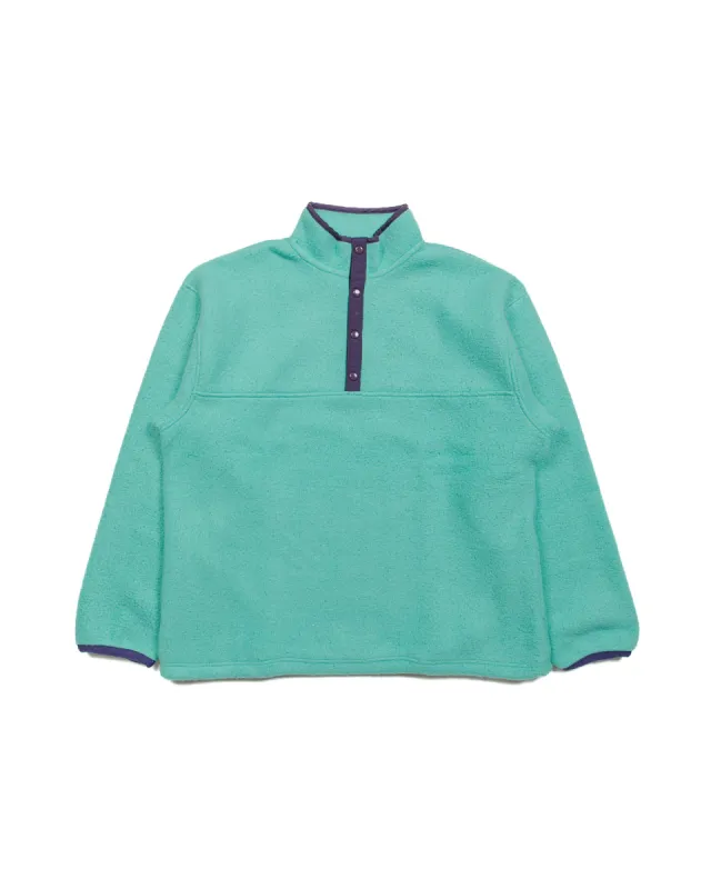 The Real McCoy's MJ23114 Snap Front Pull-Over Fleece Teal made by The Real McCoy's