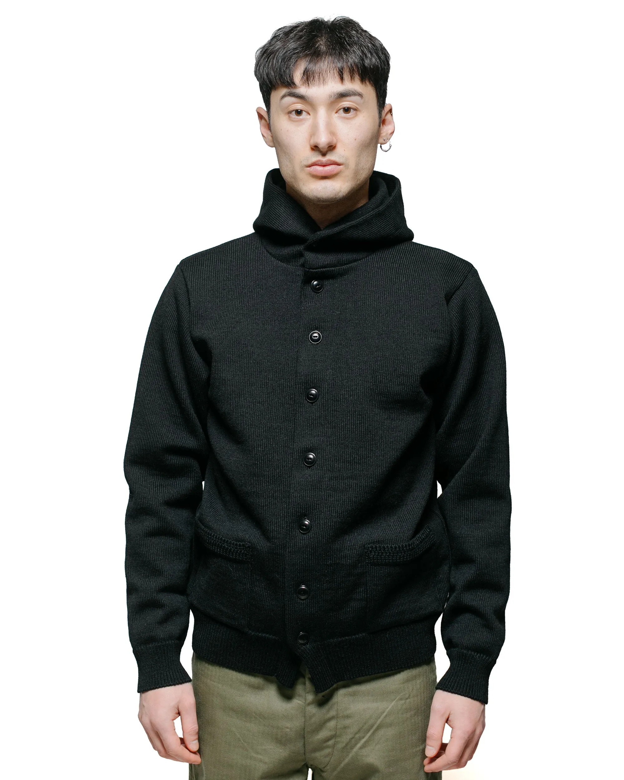 The Real McCoy's MC23107 30s Hooded Knit Sweater Black sold by Lost & Found product image thumbnail 2