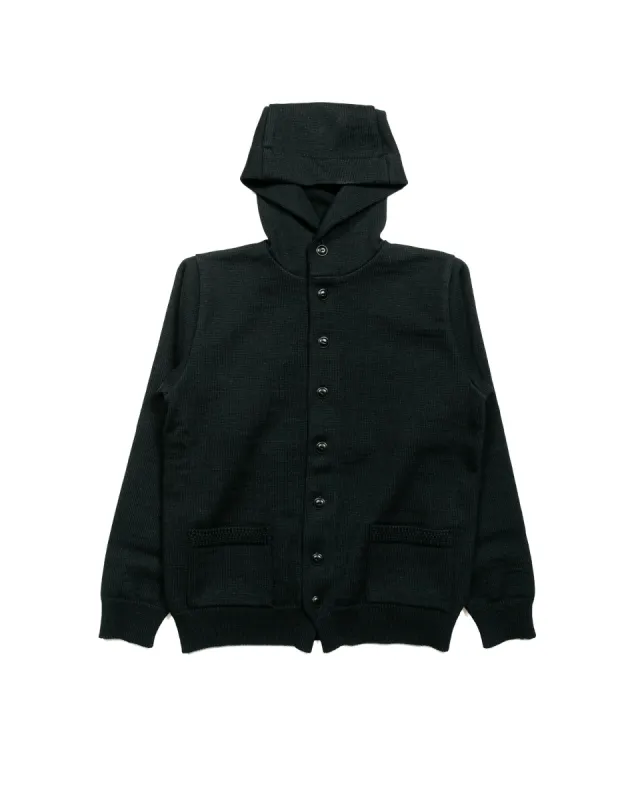 The Real McCoy's MC23107 30s Hooded Knit Sweater Black sold by Lost & Found