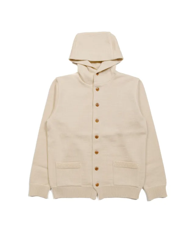 The Real McCoy's MC23107 30s Hooded Knit Sweater Ecru sold by Lost & Found