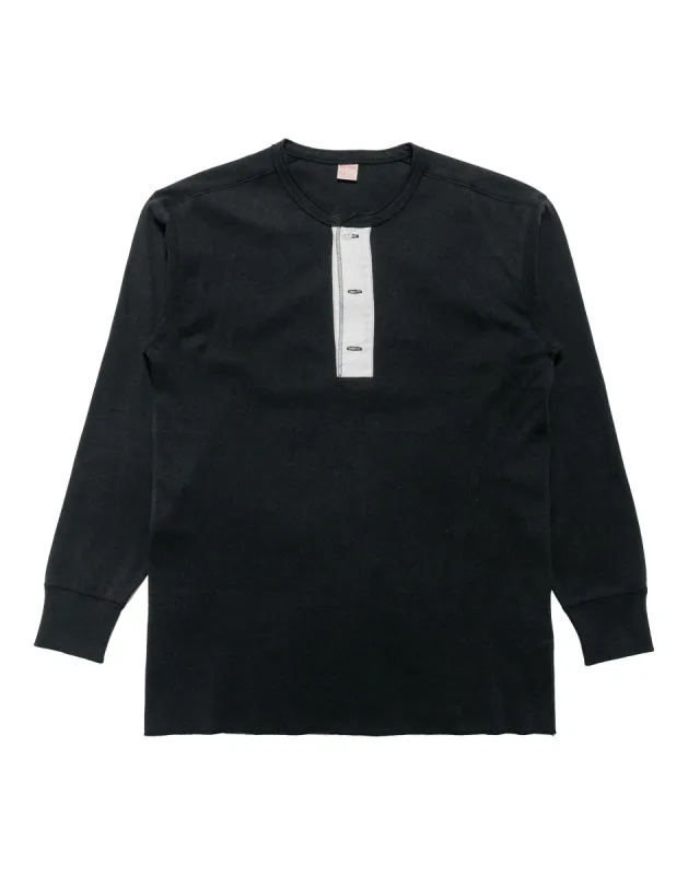 The Real McCoy's MC23111 Union Henley Undershirt L/S Black sold by Lost & Found