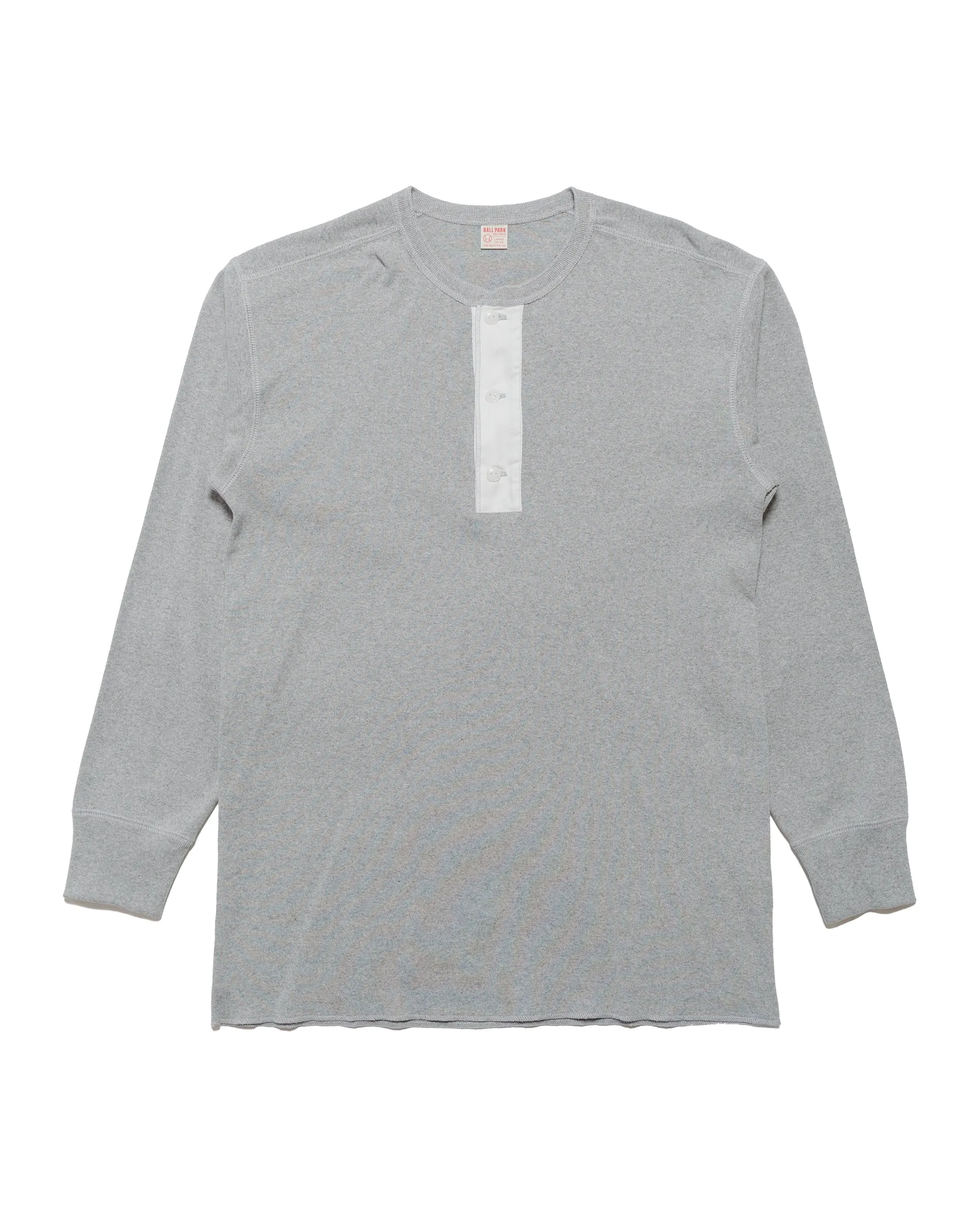 The Real McCoy's MC23111 Union Henley Undershirt L/S Grey sold by Lost & Found