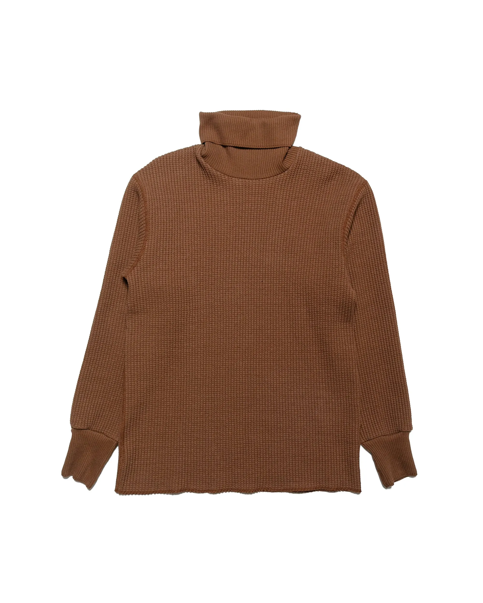 The Real McCoy's MC23110 High Neck Thermal Shirt Brown sold by Lost & Found