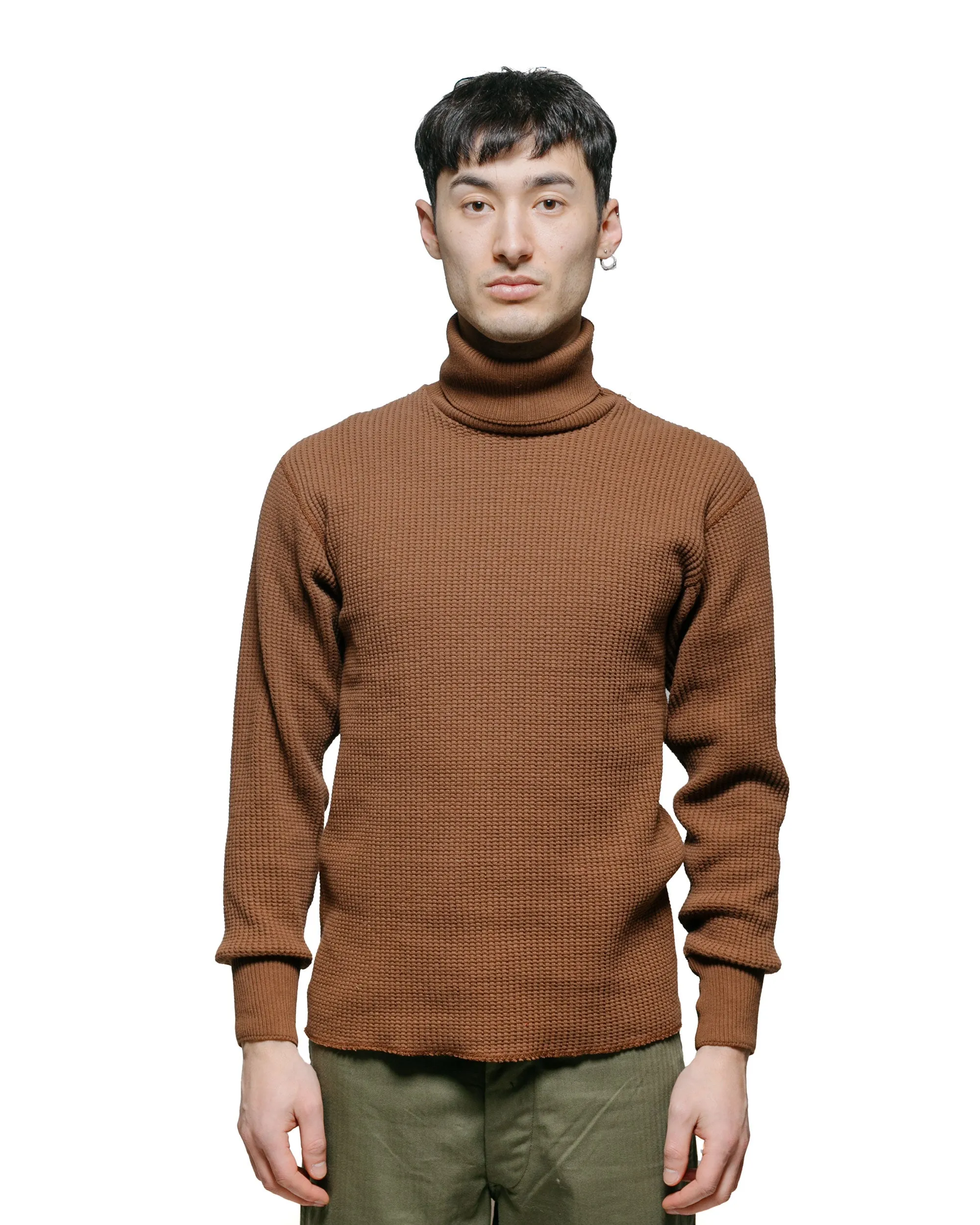 The Real McCoy's MC23110 High Neck Thermal Shirt Brown sold by Lost & Found product image thumbnail 2